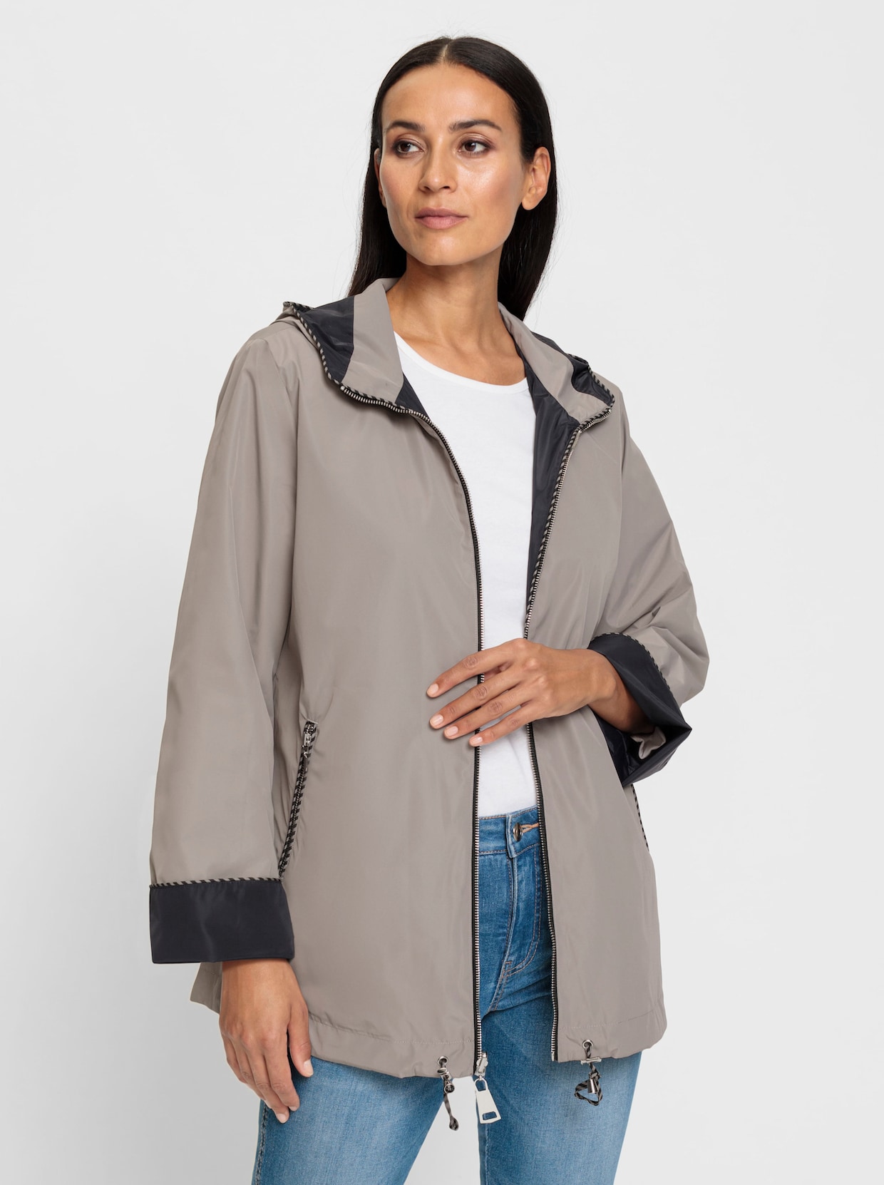 heine Veste réversible - noir-taupe