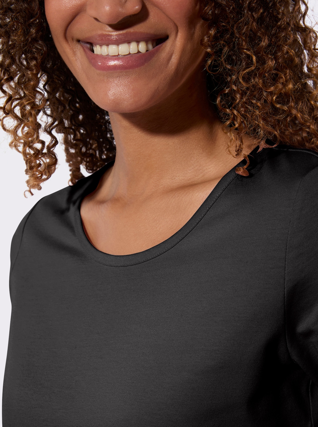 3/4-Arm-Shirt - schwarz + schwarz