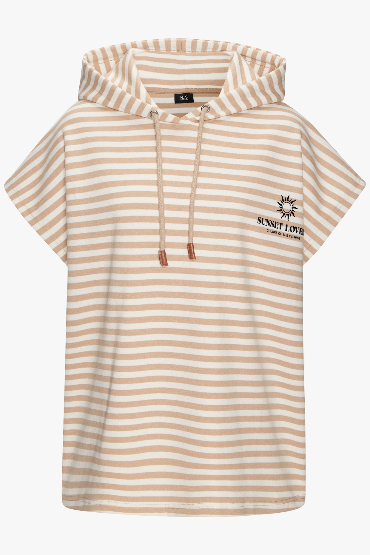 H.I.S Kapuzenshirt - camel gestreift