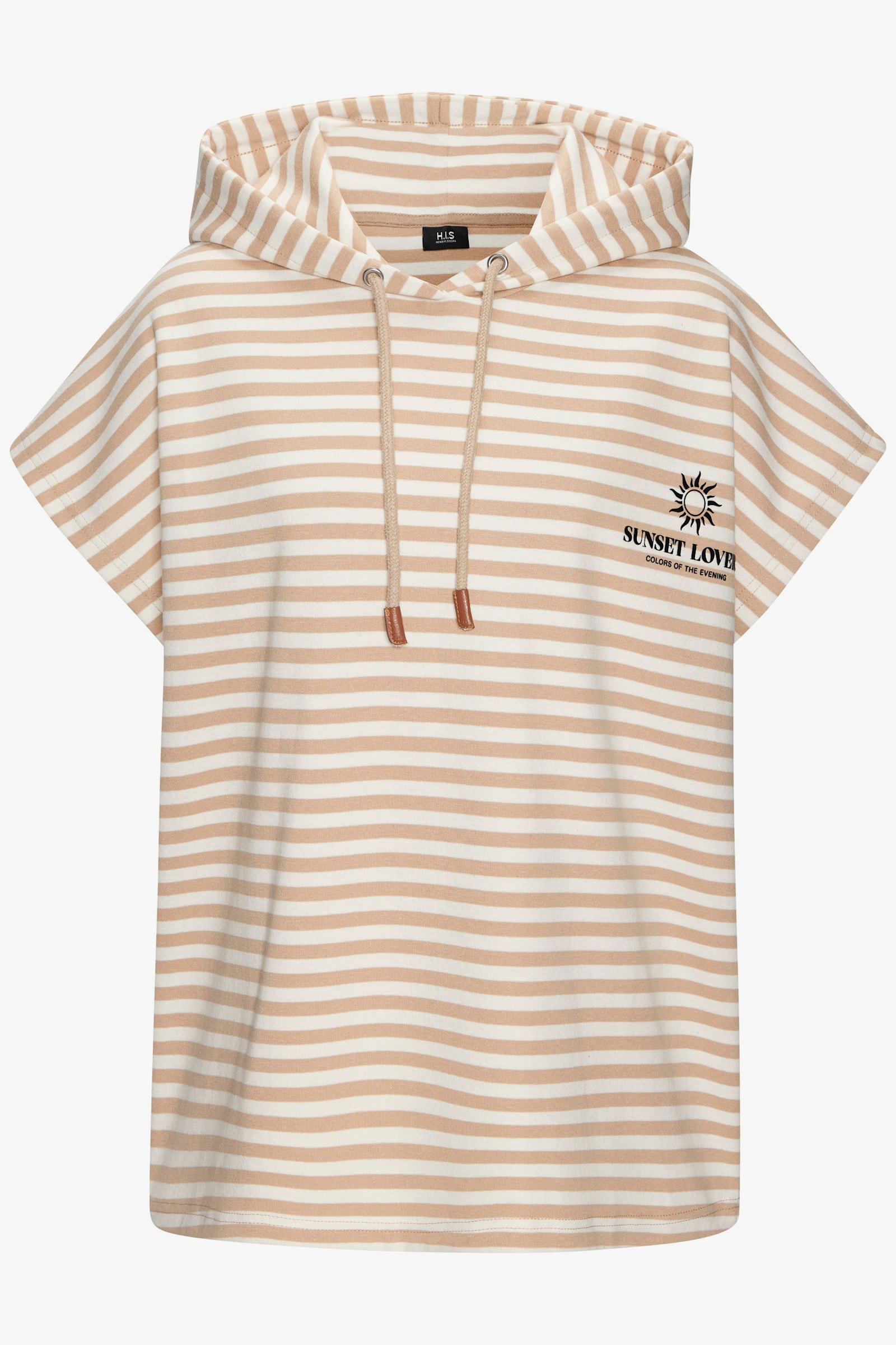 H.I.S Kapuzenshirt - camel gestreift