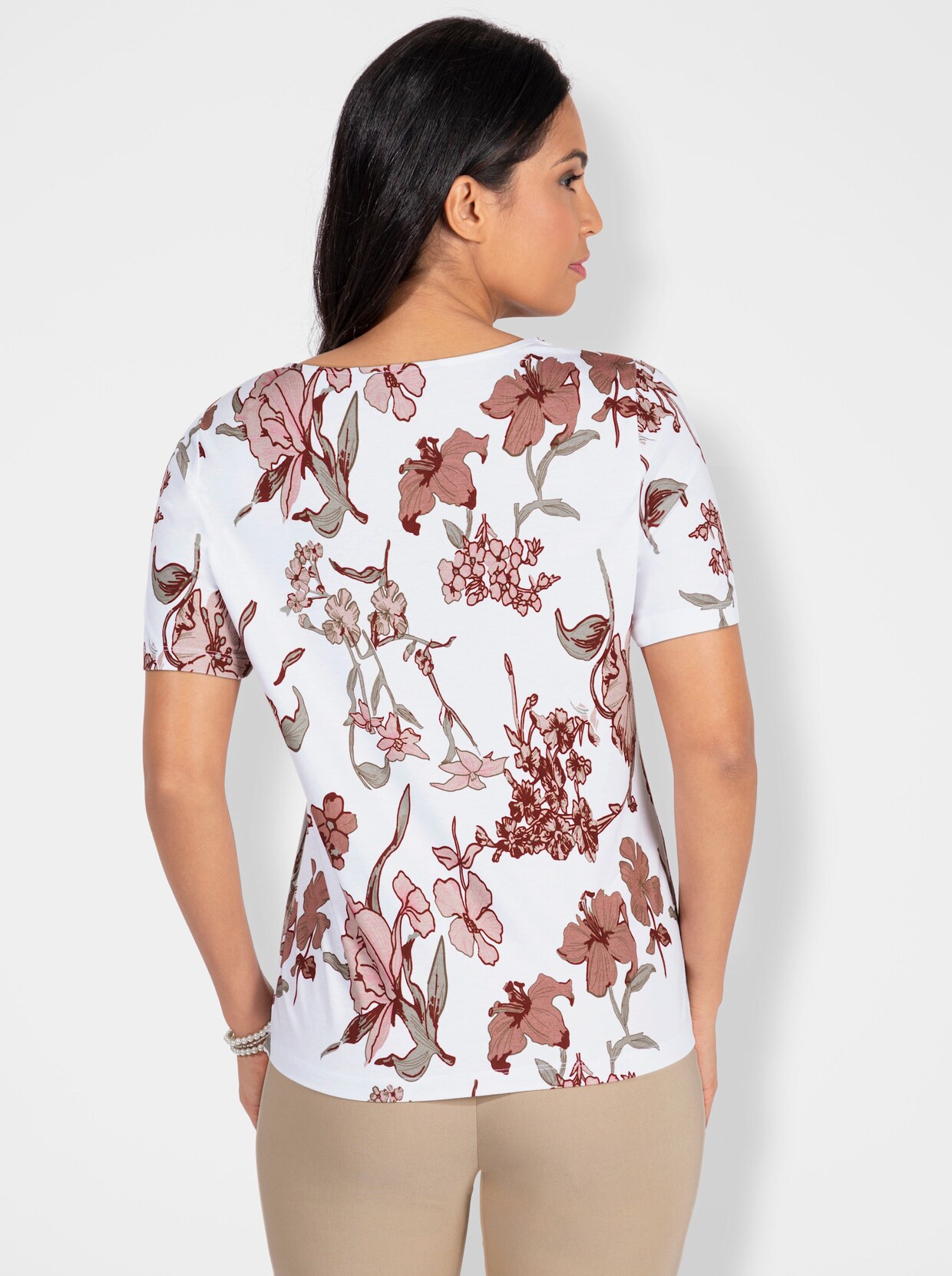 Kurzarmshirt - rosenquarz-schlamm-bedruckt