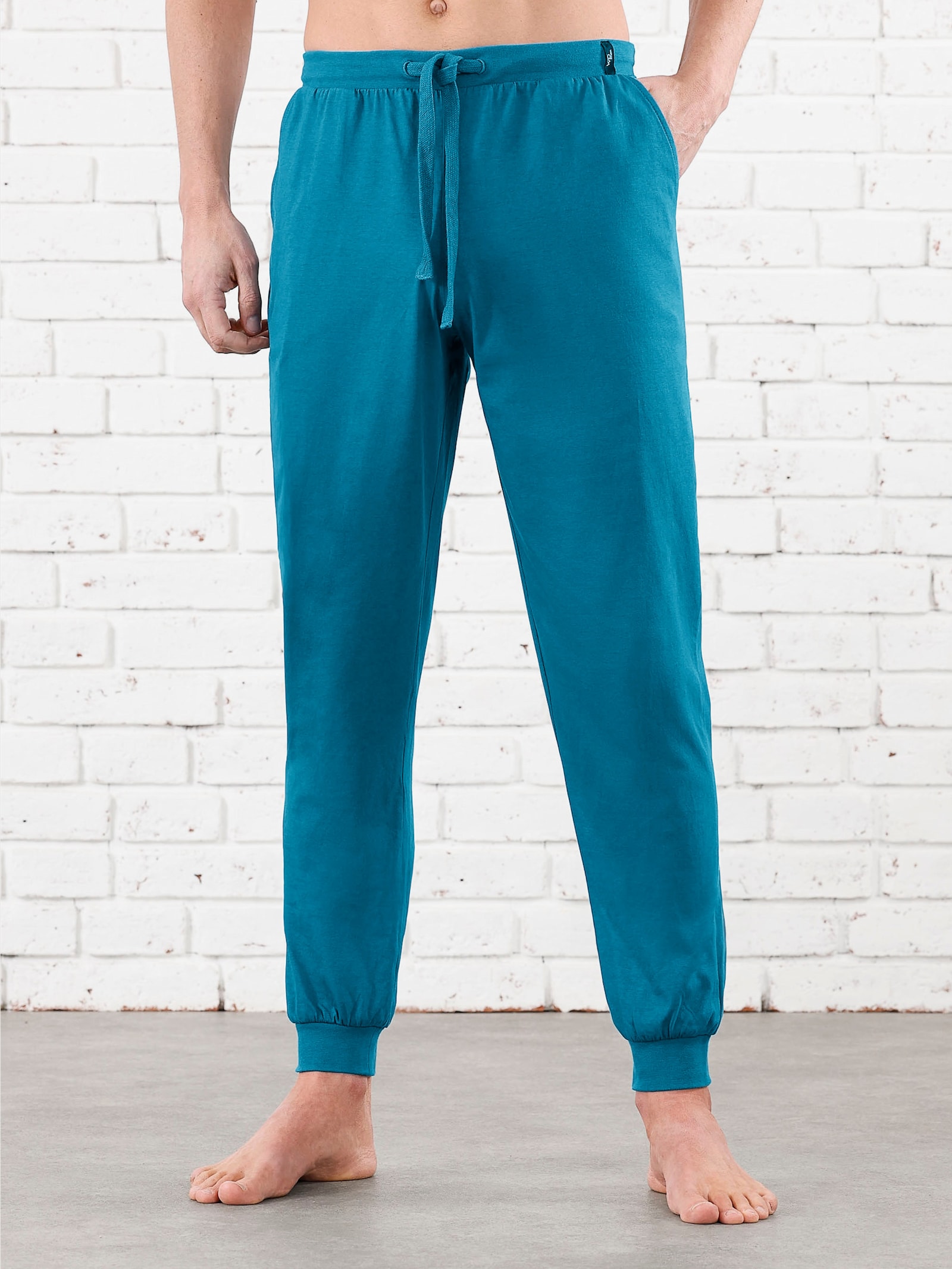 wäschepur men Hosen lang - anthrazit + topas