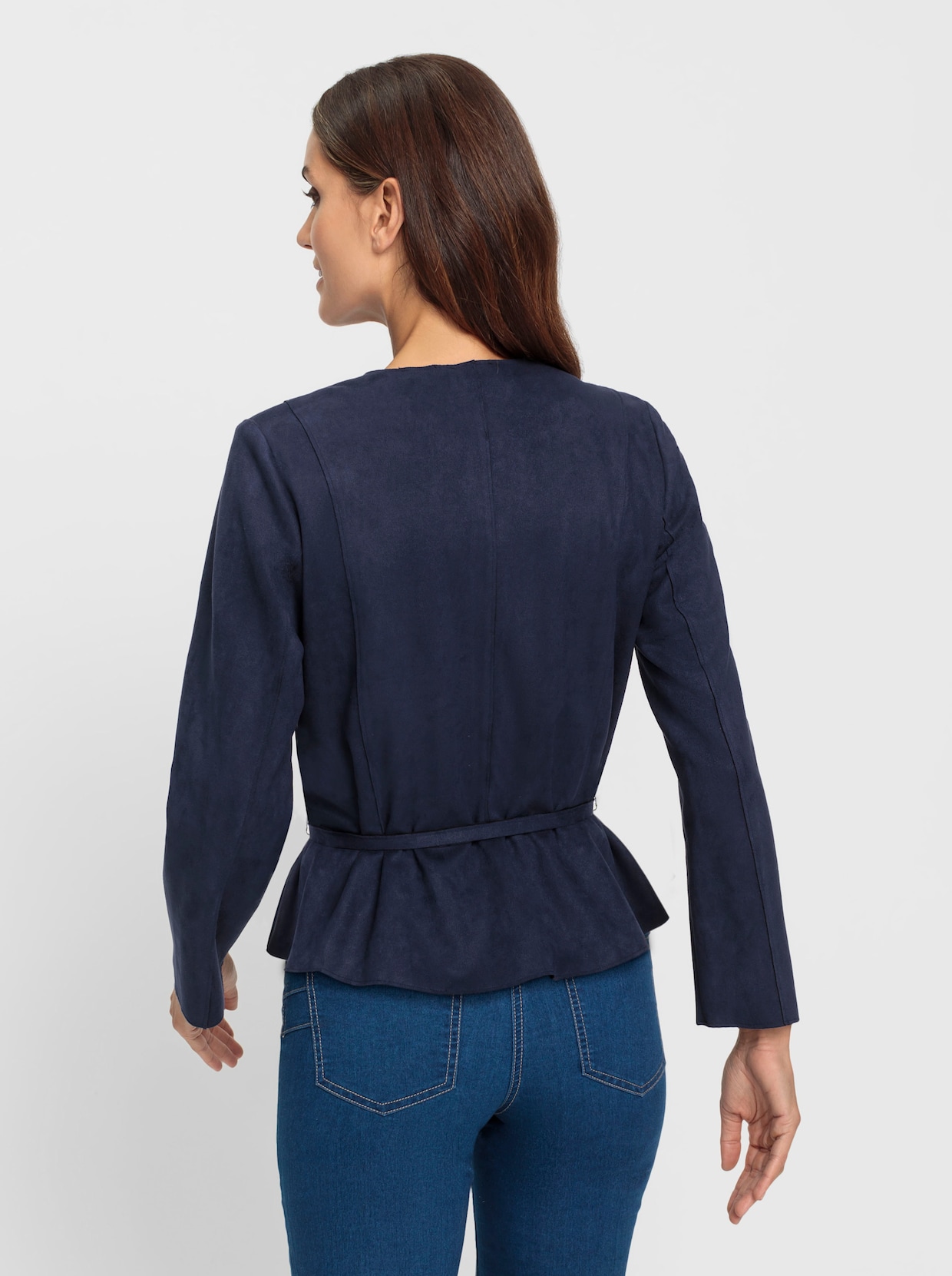heine Blazer van imitatieleer - marine