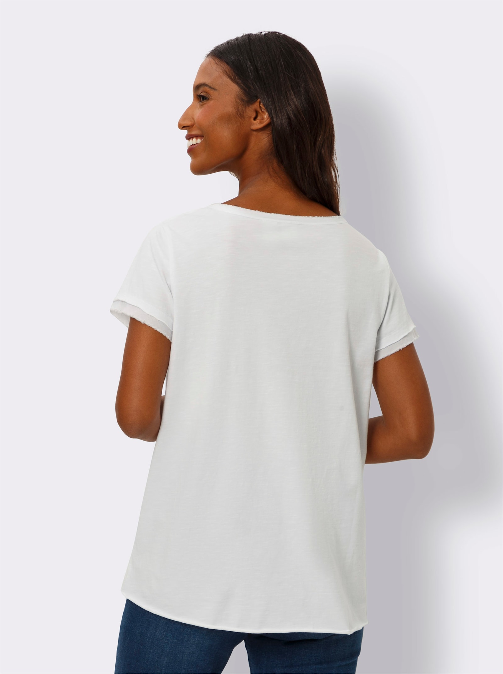 heine T-Shirt mit 3D-Druck - weiß