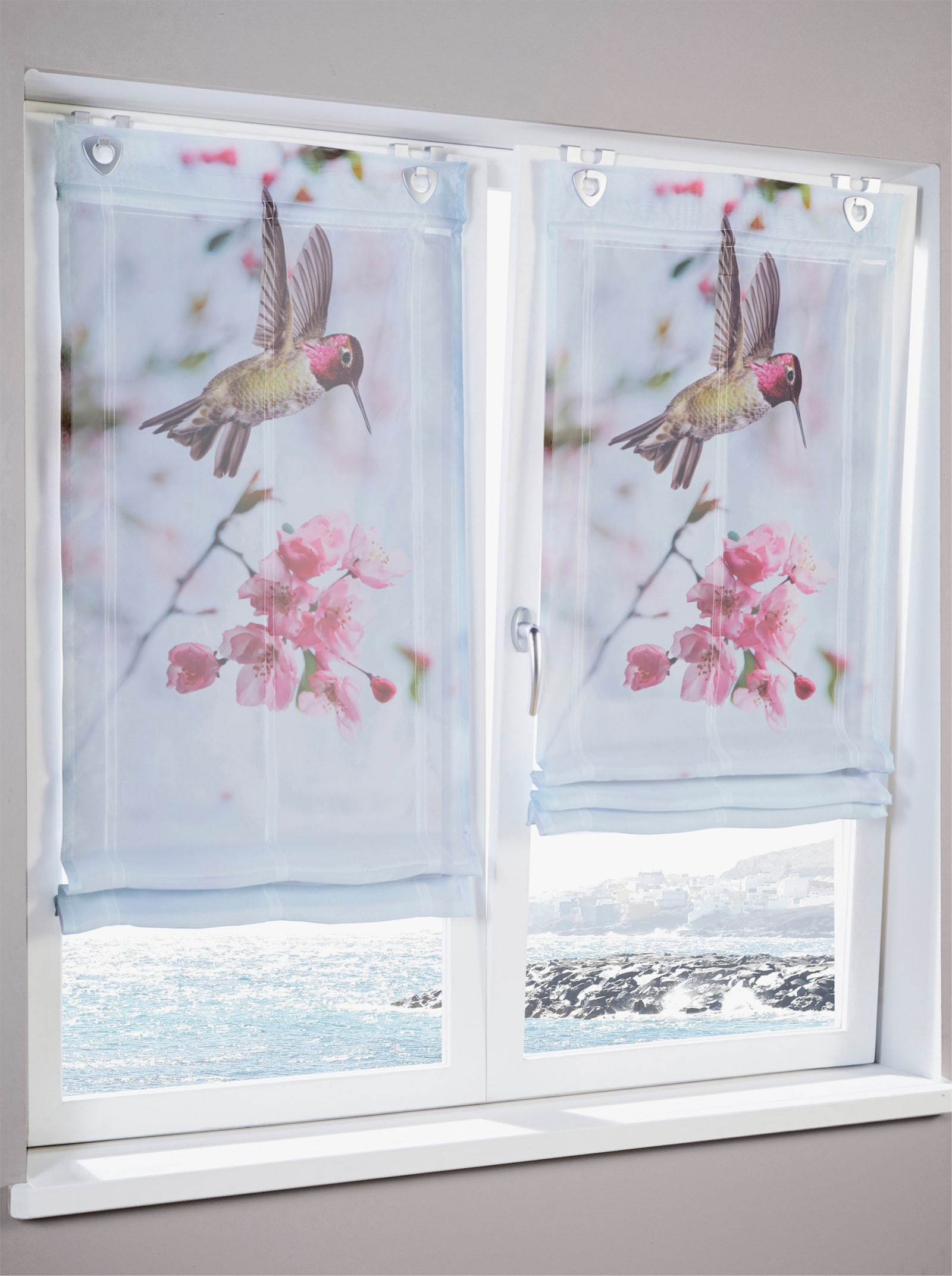 heine home Raffrollo - weiß-rosé