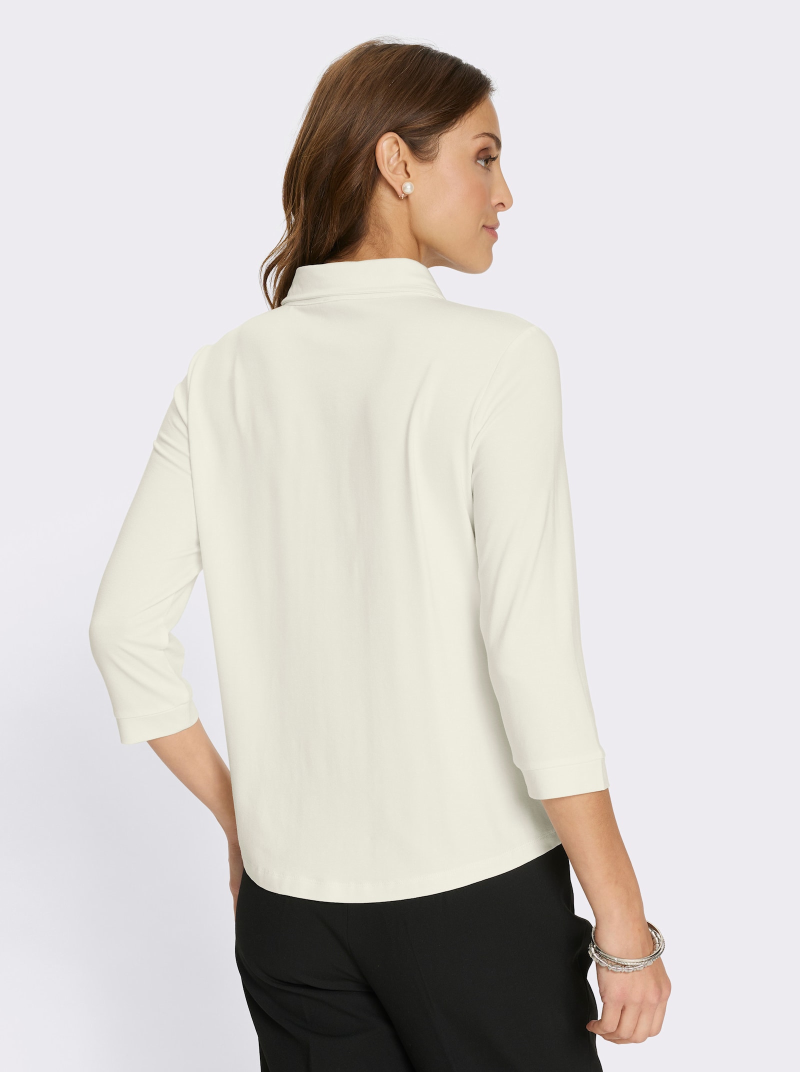 Jersey-Bluse - champagner