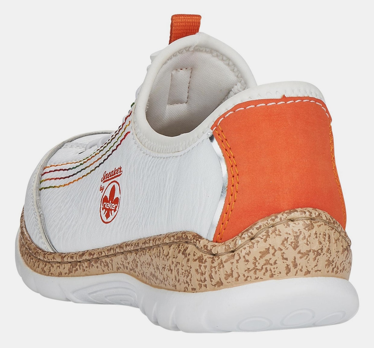 Rieker Slip-On Sneaker - weiß-orange