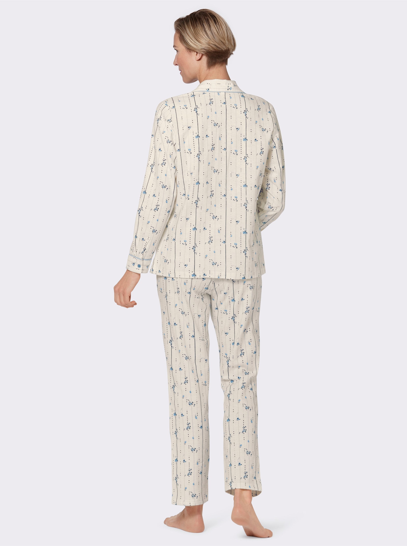 wäschepur Pyjama - weiß-blau