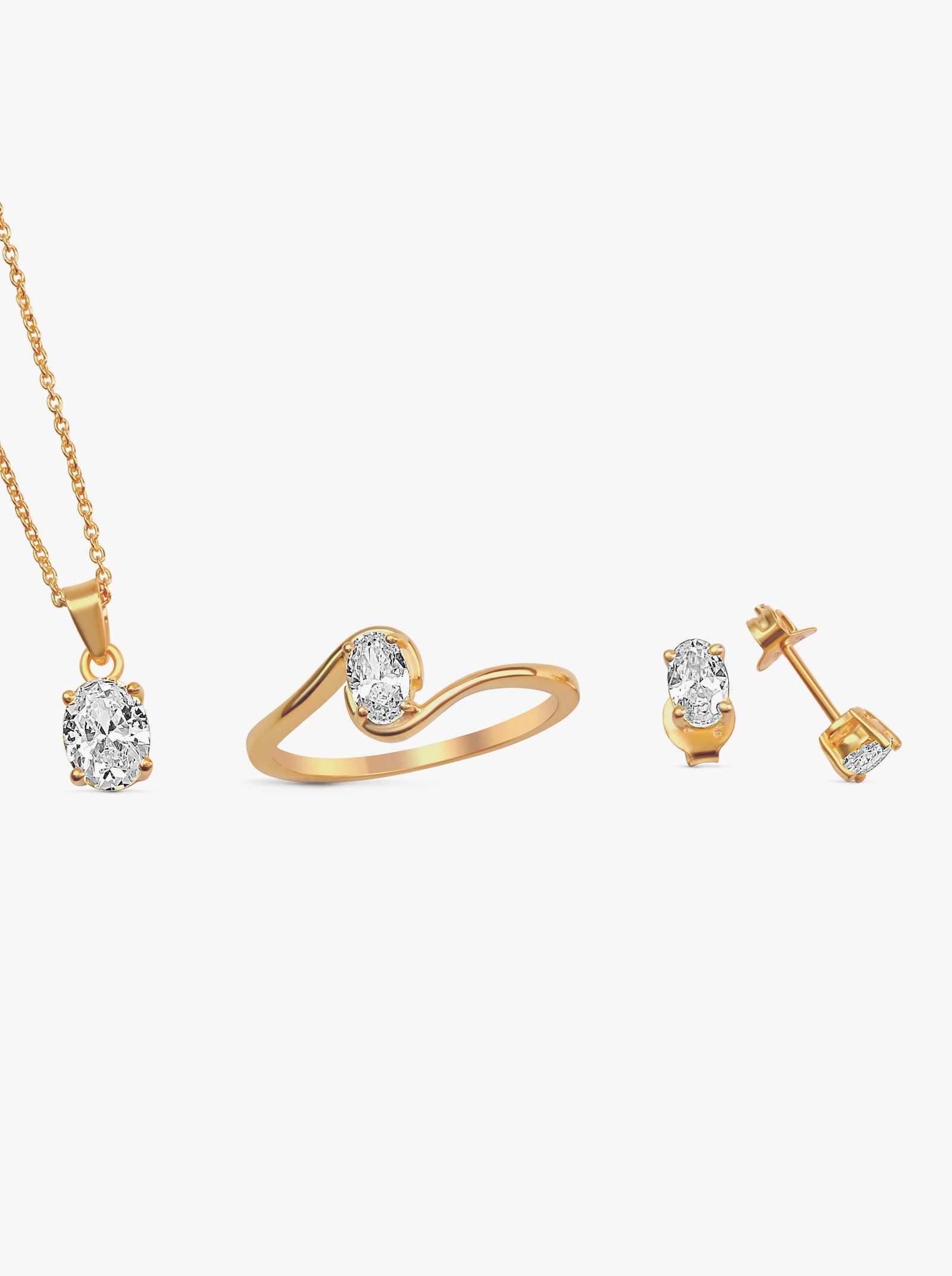 5-tlg. Sparset - Silber vergoldet 925