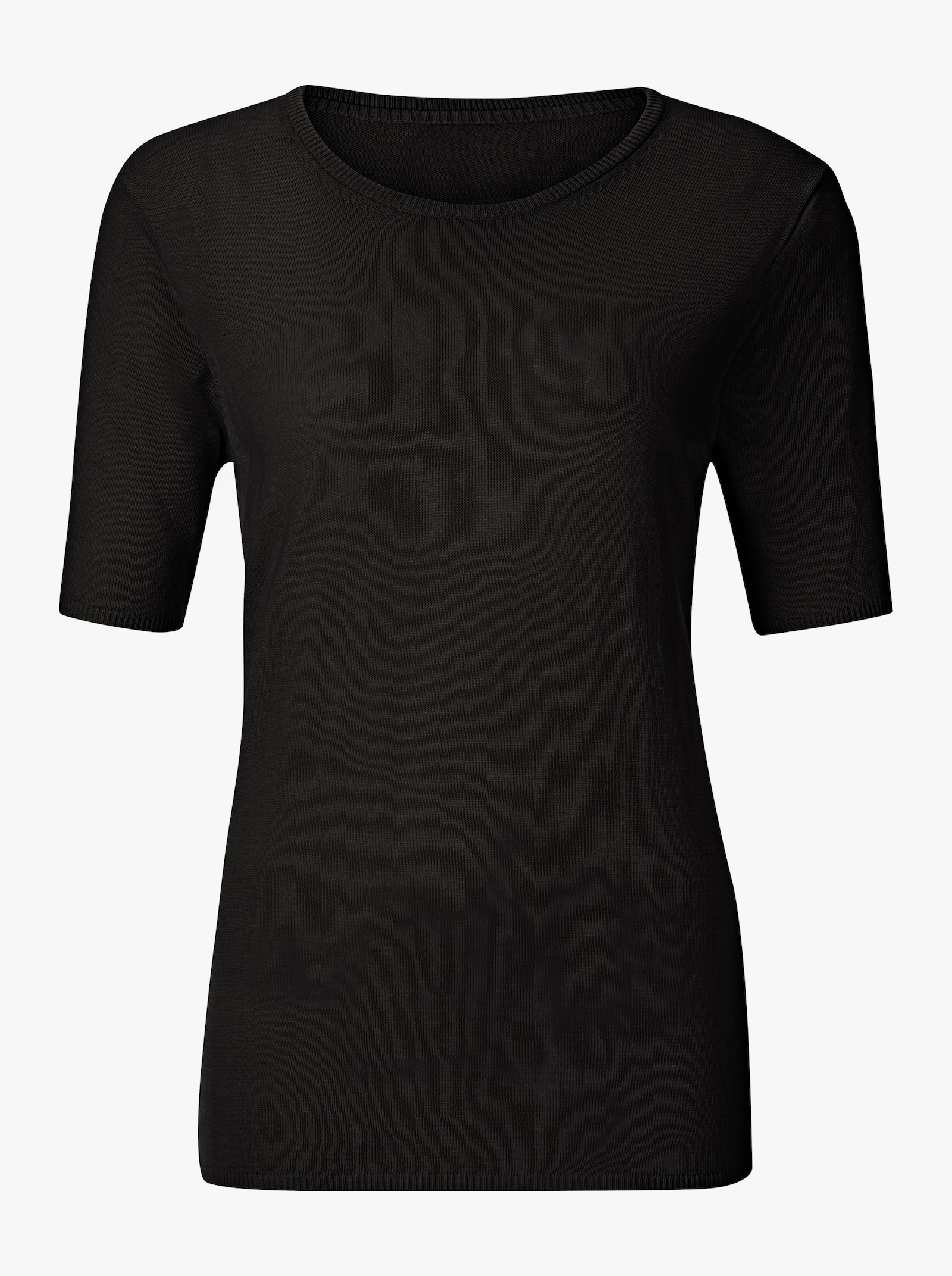 Twin-Set mit gerippten Abschlüssen - schwarz