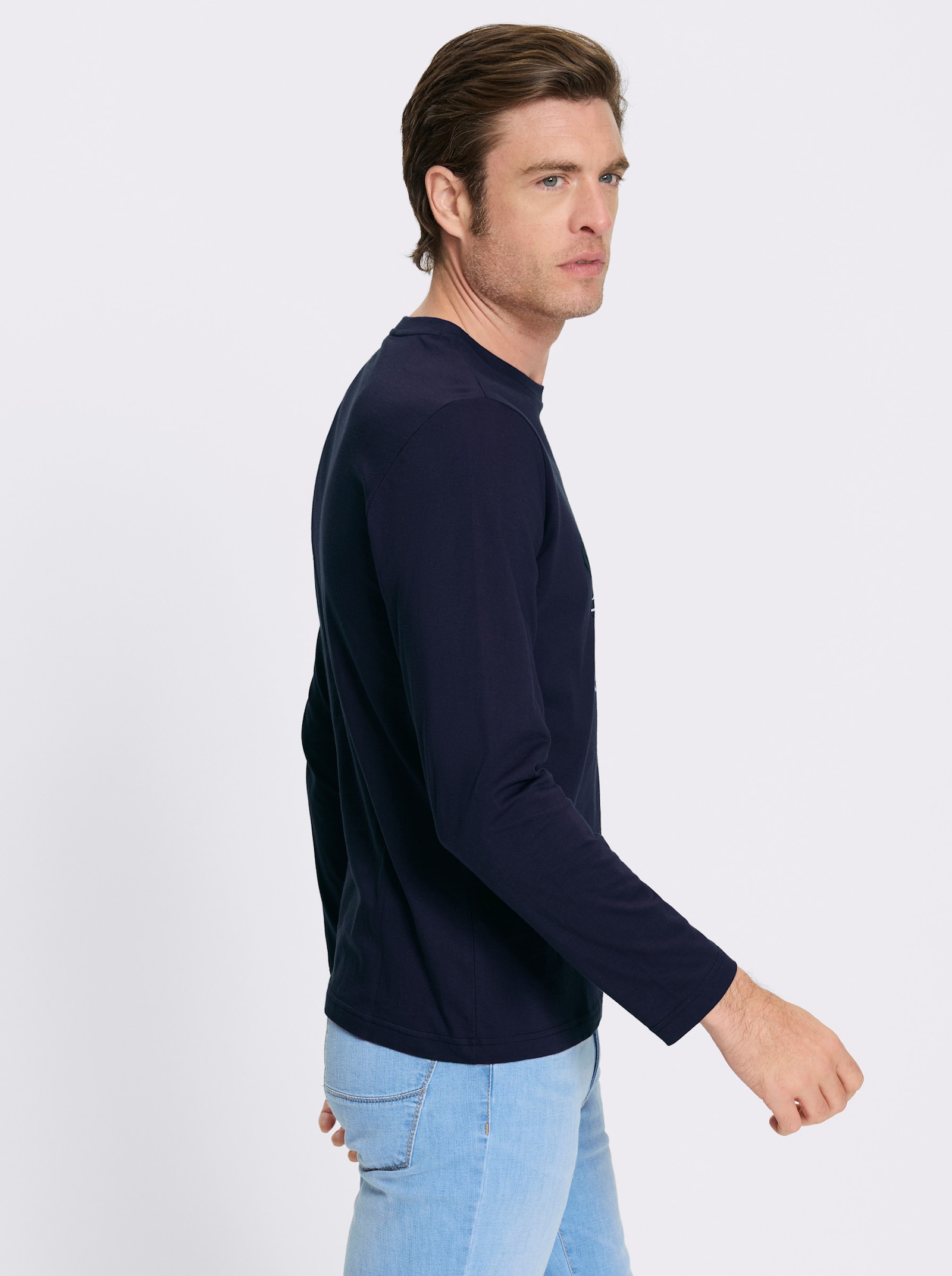 Catamaran Langarmshirt - marine-bedruckt