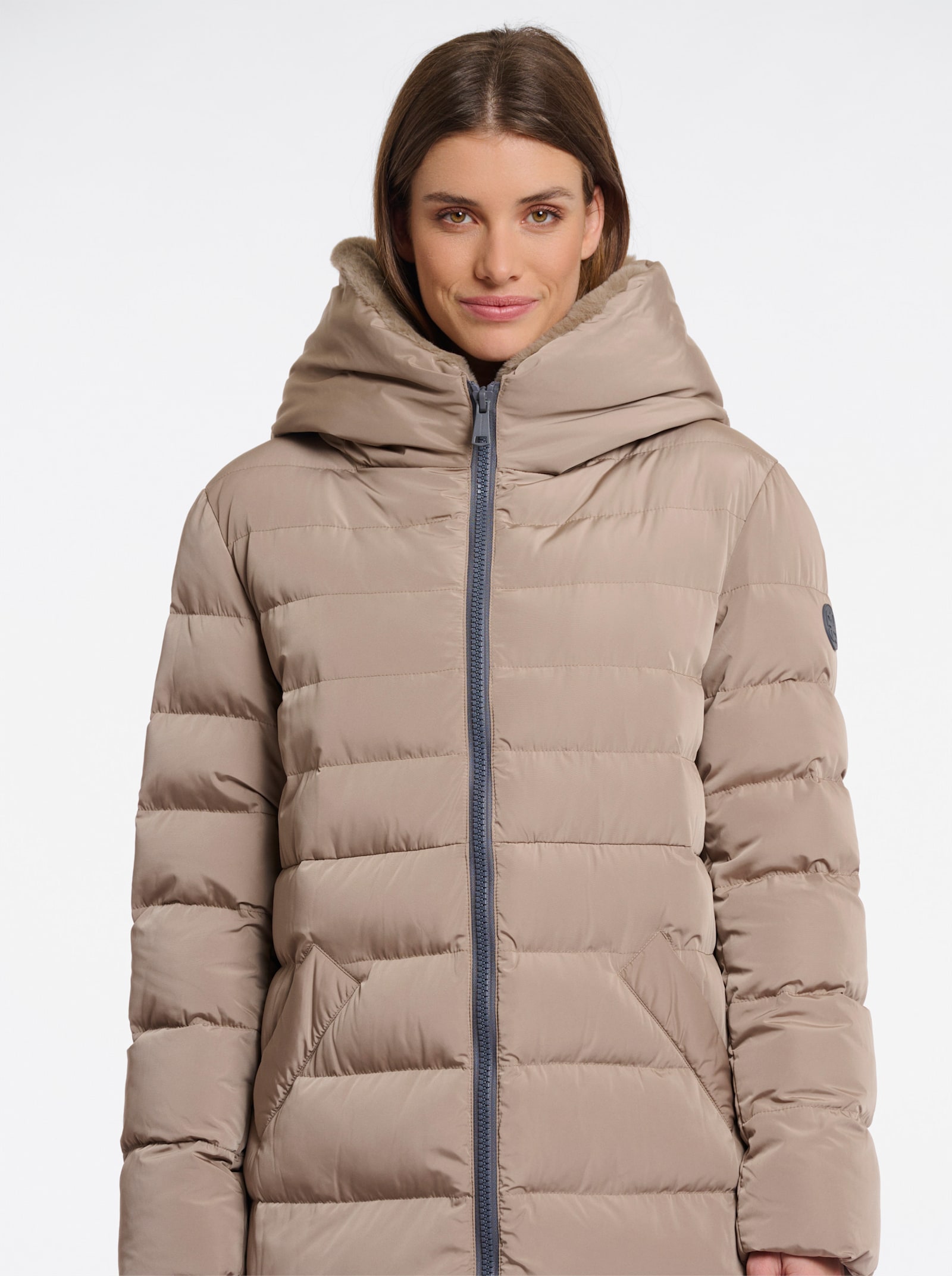 Rino & Pelle Steppmantel mit 2-Wege-Zipper - sesam