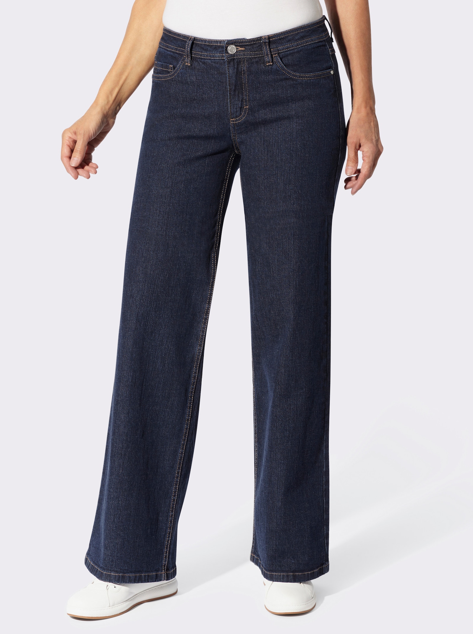 5-Pocket-Jeans mit Kontrastnähten - dark blue