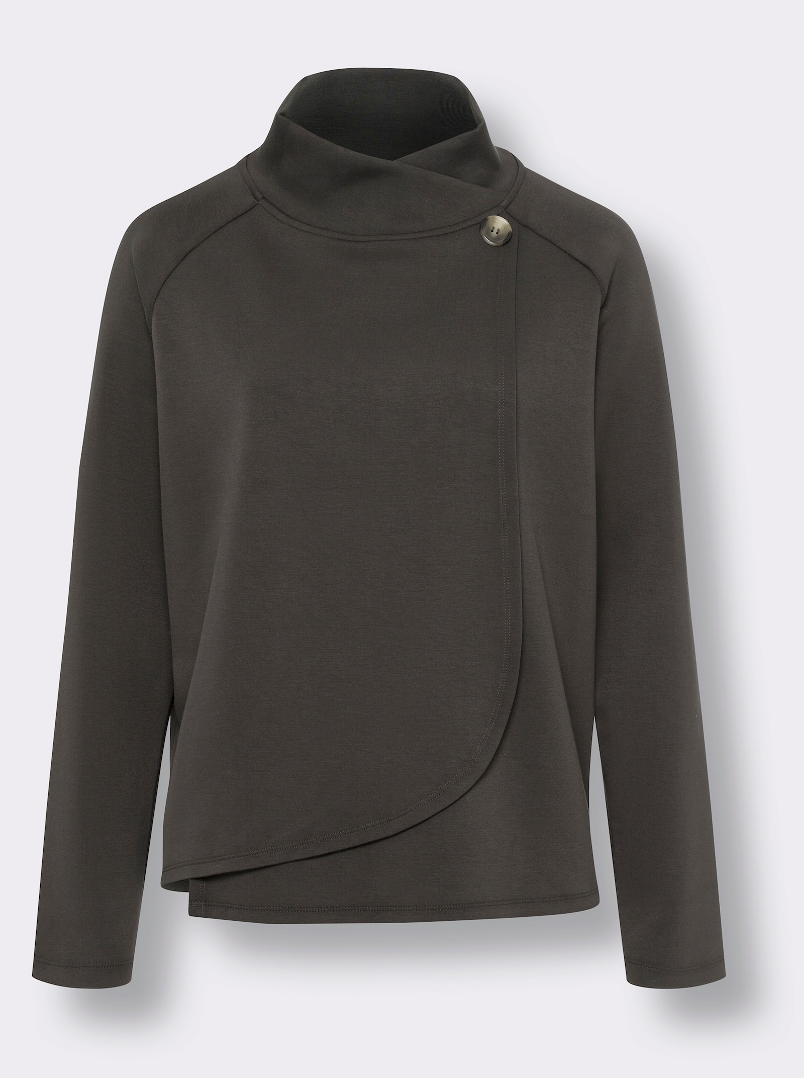 heine Sweatshirt in asymmetrischer Wickel-Optik - graphit