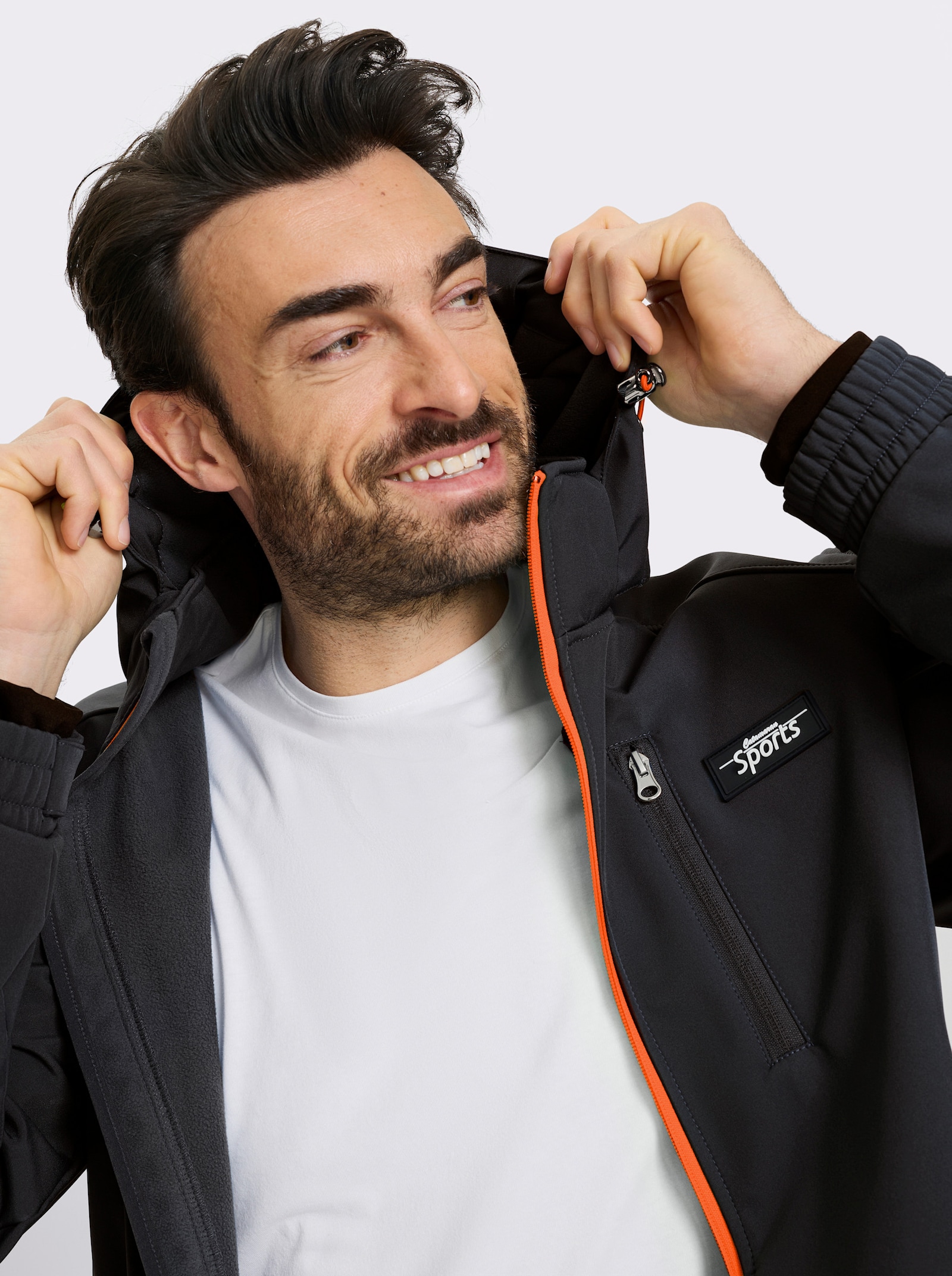 Catamaran Sports Softshelljacke mit abnehmbarer Kapuze - schwarz