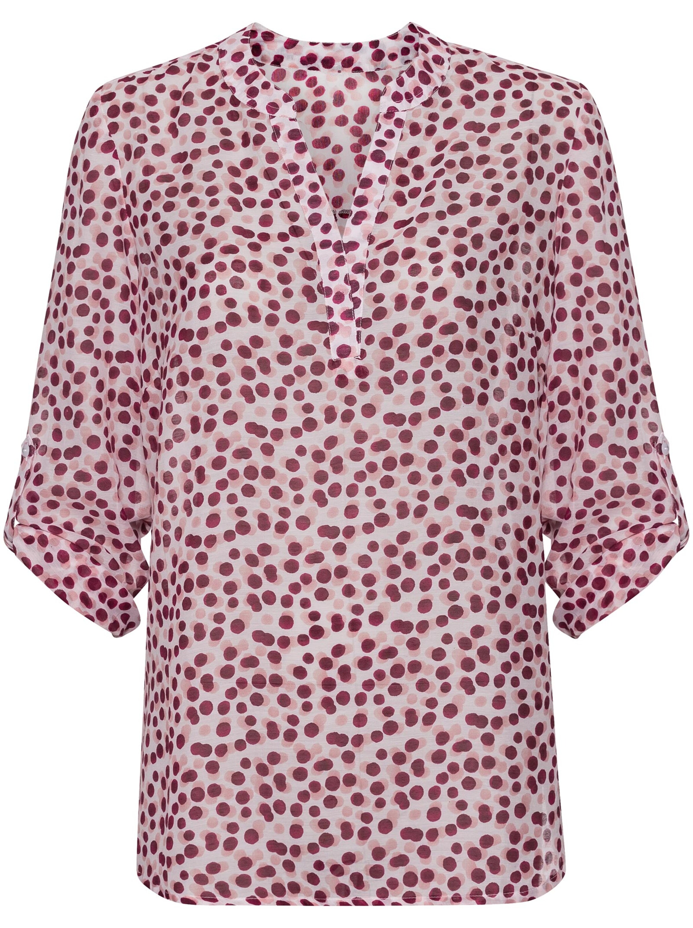 Tupfenbluse - rot-bedruckt