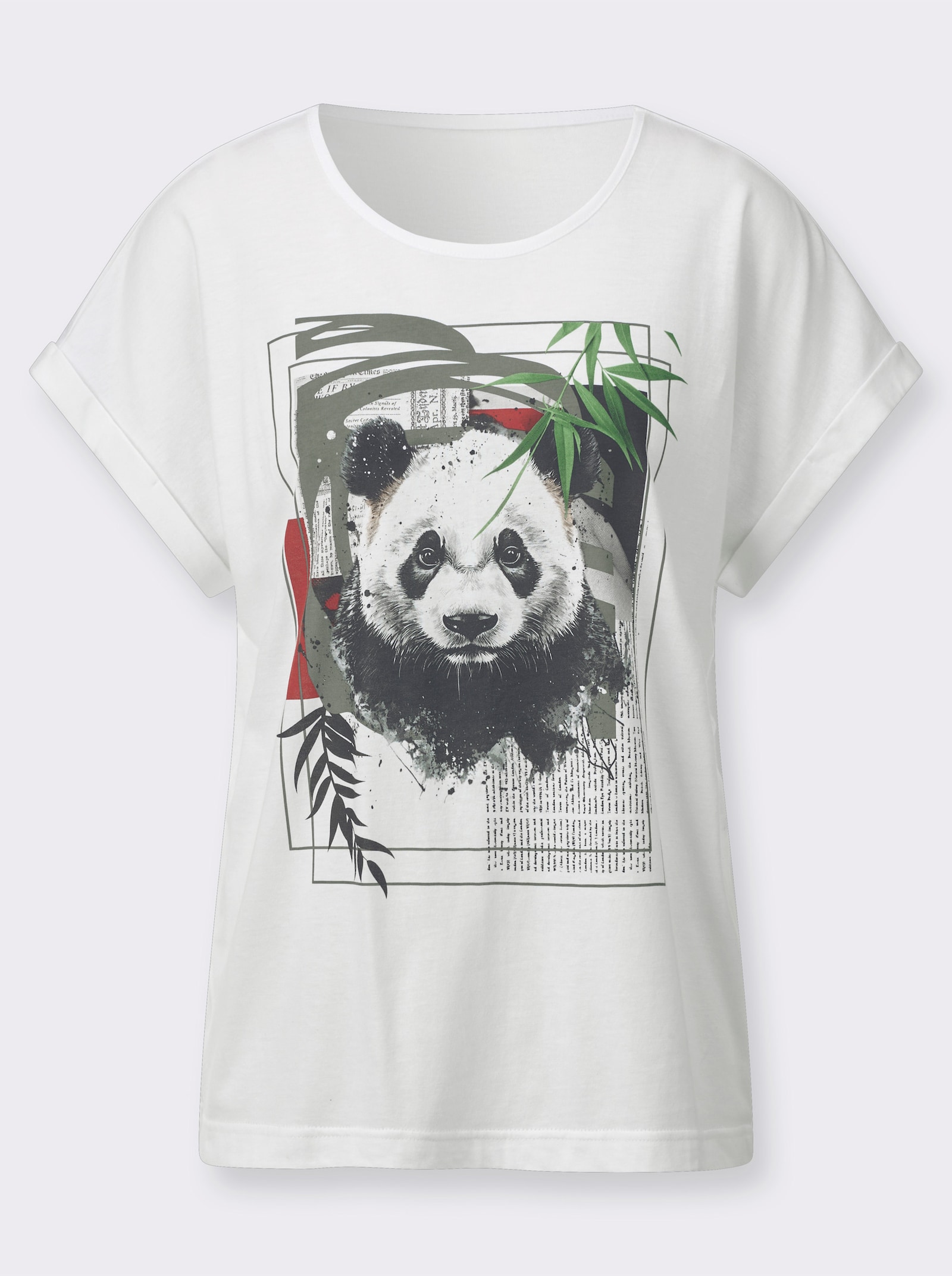 Shirt mit Panda-Motiv - weiß-bedruckt