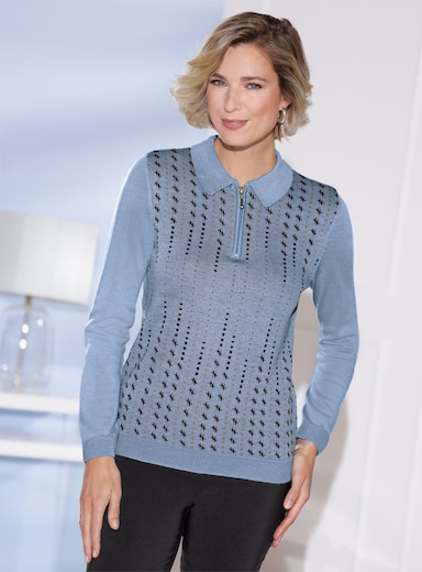 Polopullover - bleu-marine-gemustert