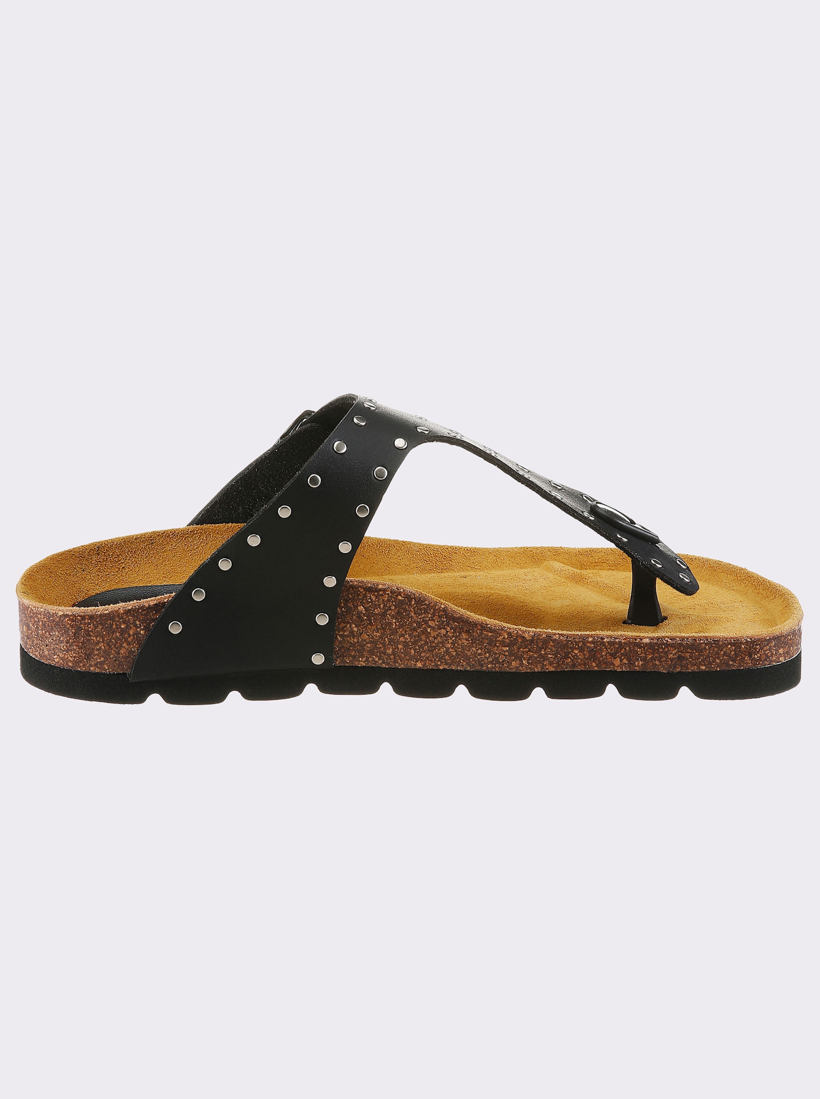 heine Pantolette mit Ziernieten - schwarz