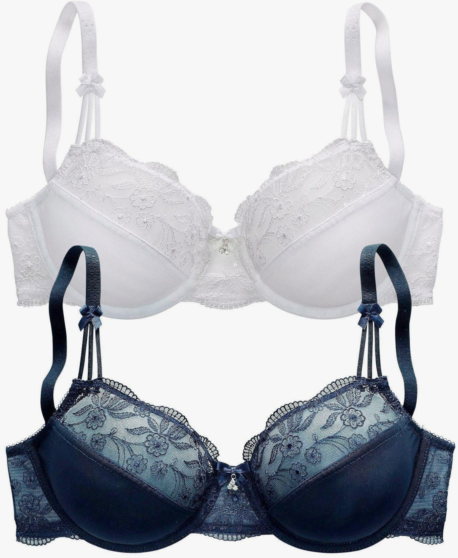 Nuance Beugelbeha - marine en wit