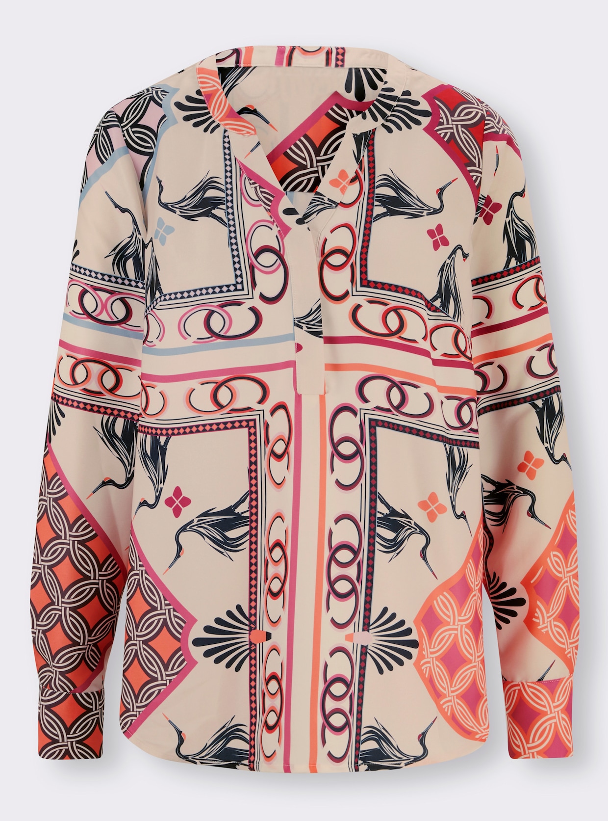heine Blouse met lange mouwen - ivoor/langoustine bedrukt