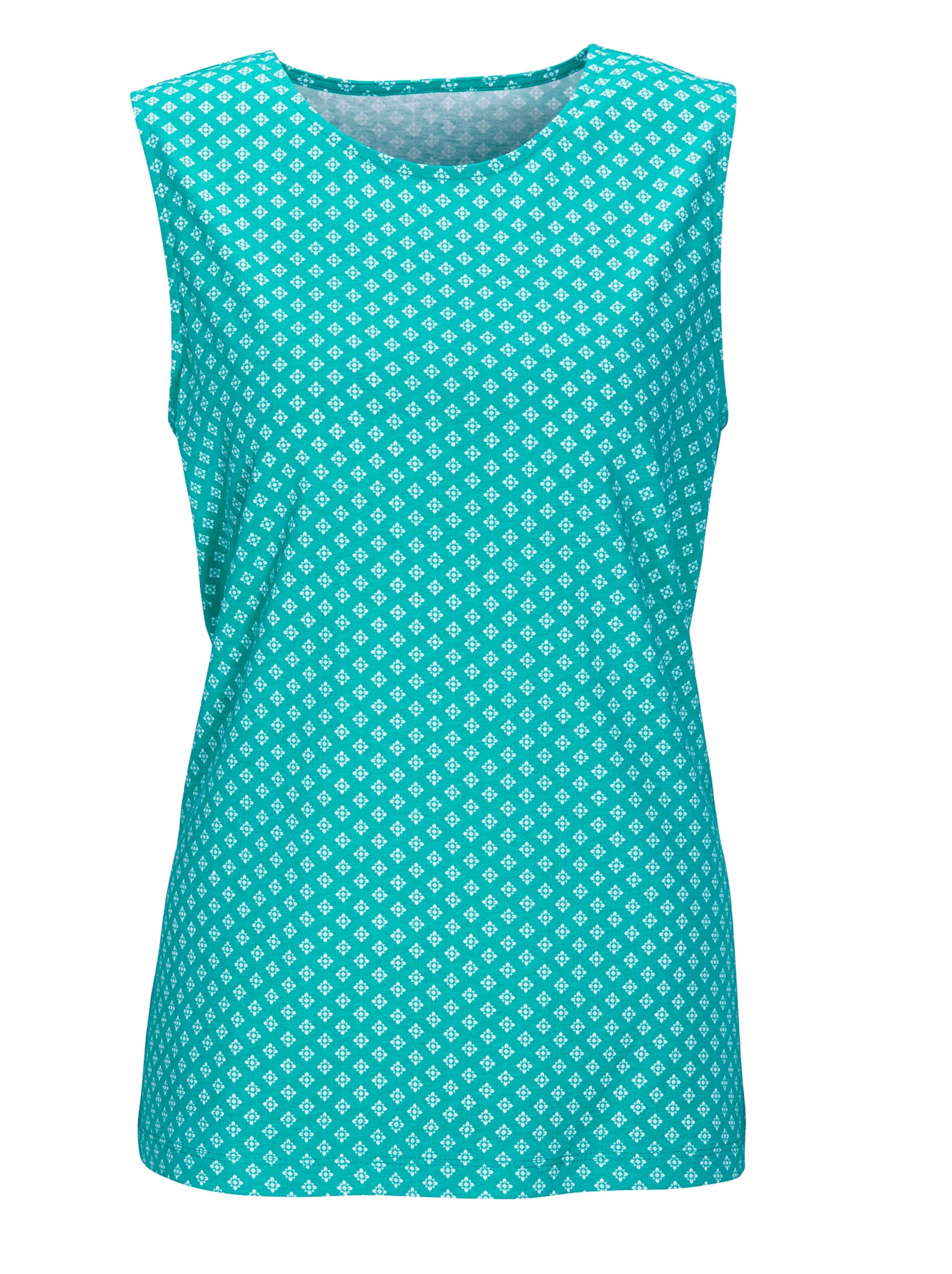 Shirttop - smaragd-gemustert