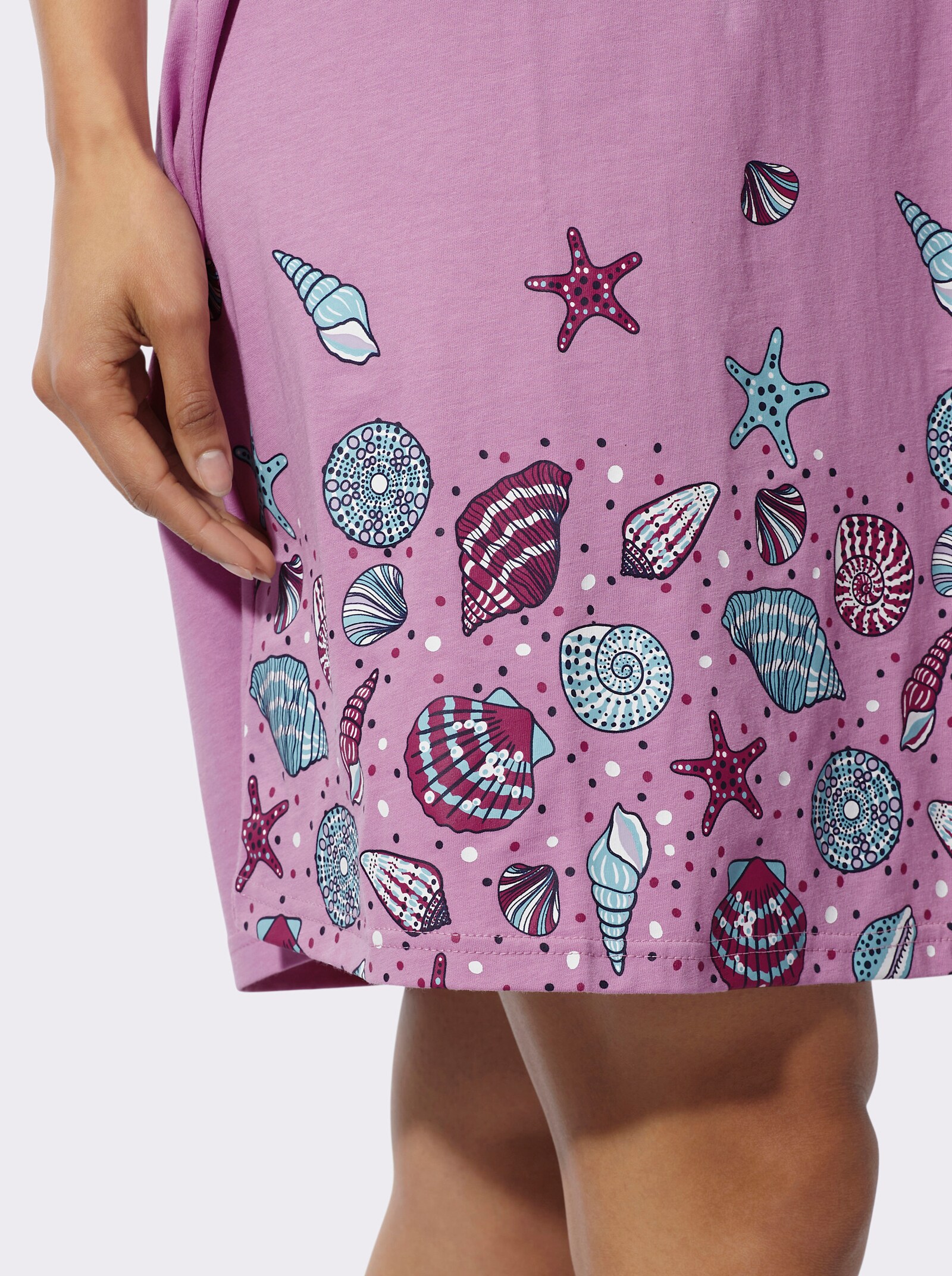 Sommerkleid in A-Form, platzierter Print - orchidee
