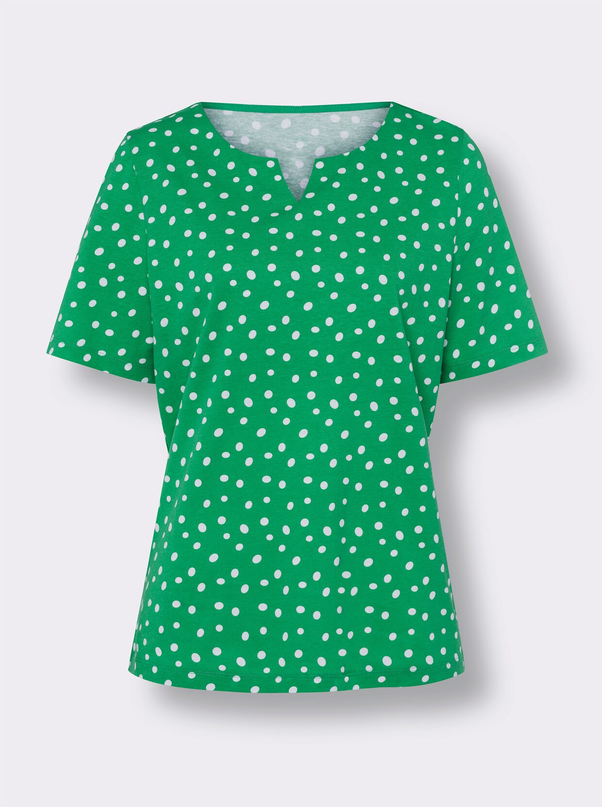 Tričko s krátkým rukávem - trávově zelená-bílá-puntík
