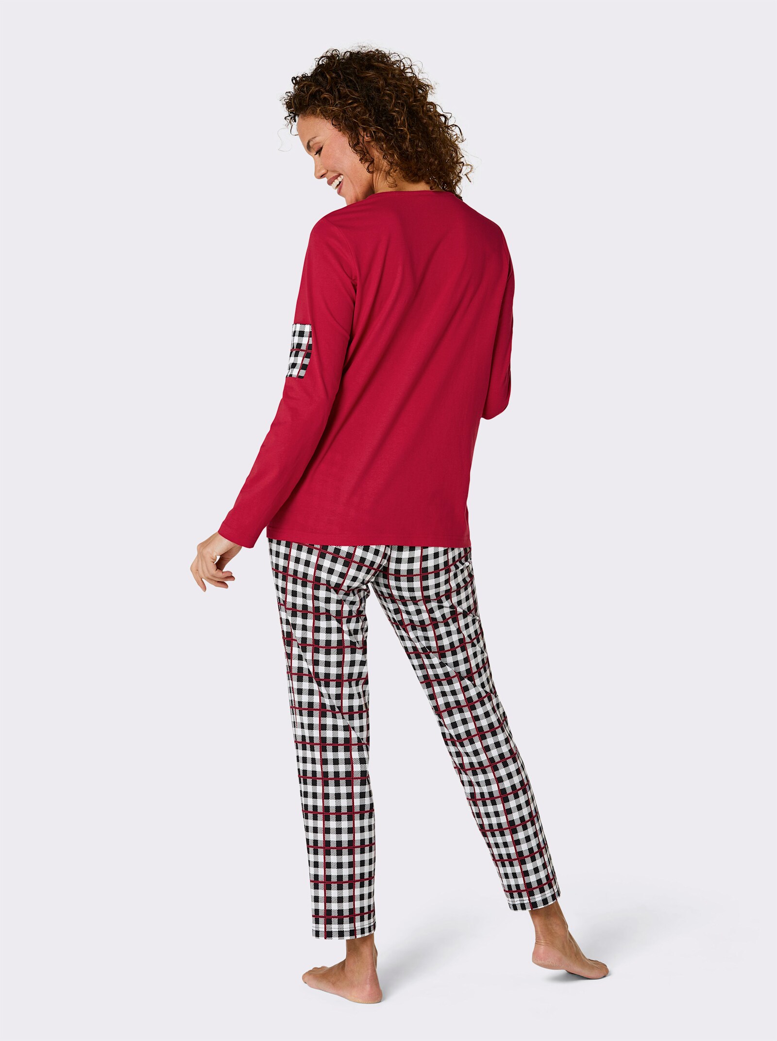 wäschepur Schlafanzug - rot-schwarz-kariert