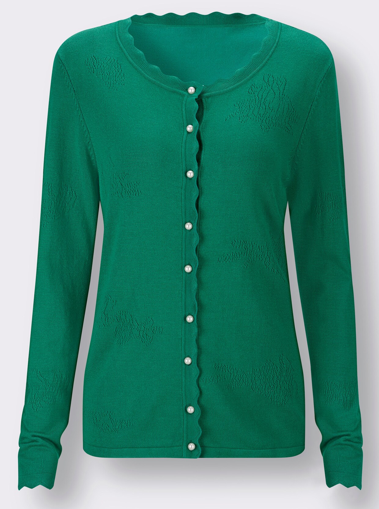 Ajourstrickjacke - grün