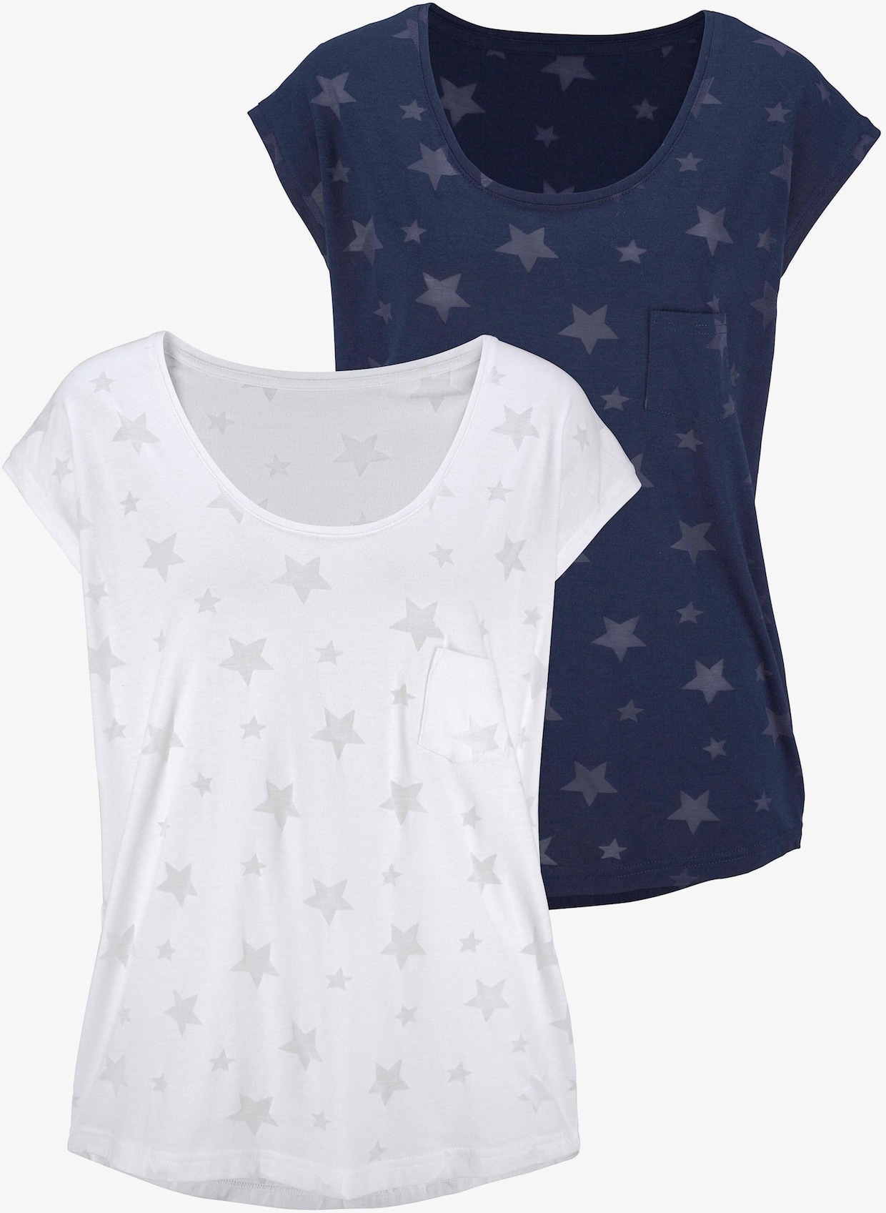 Beachtime Shirt met korte mouwen - marine, wit