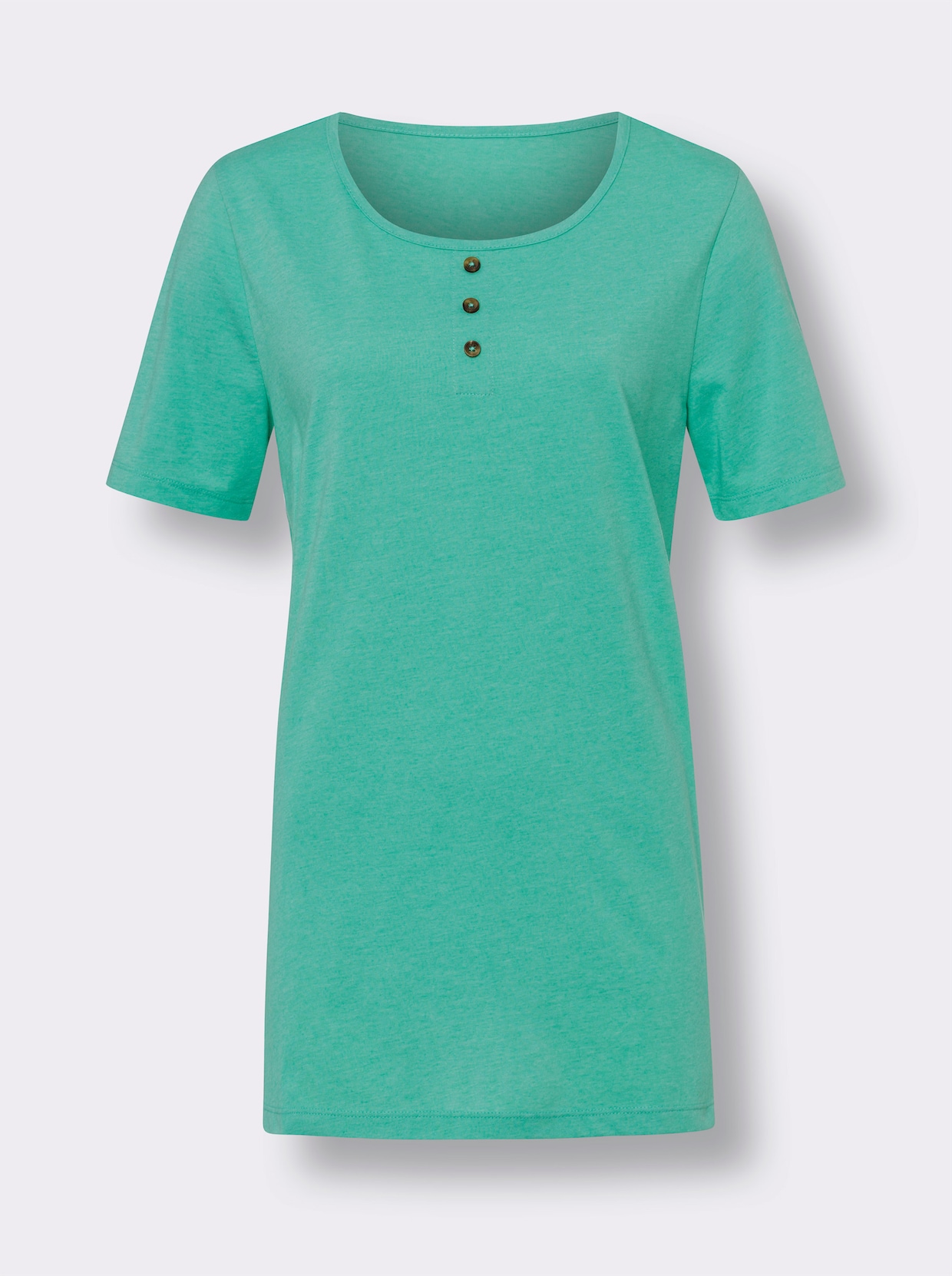 Lang shirt - blauwgroen gemêleerd