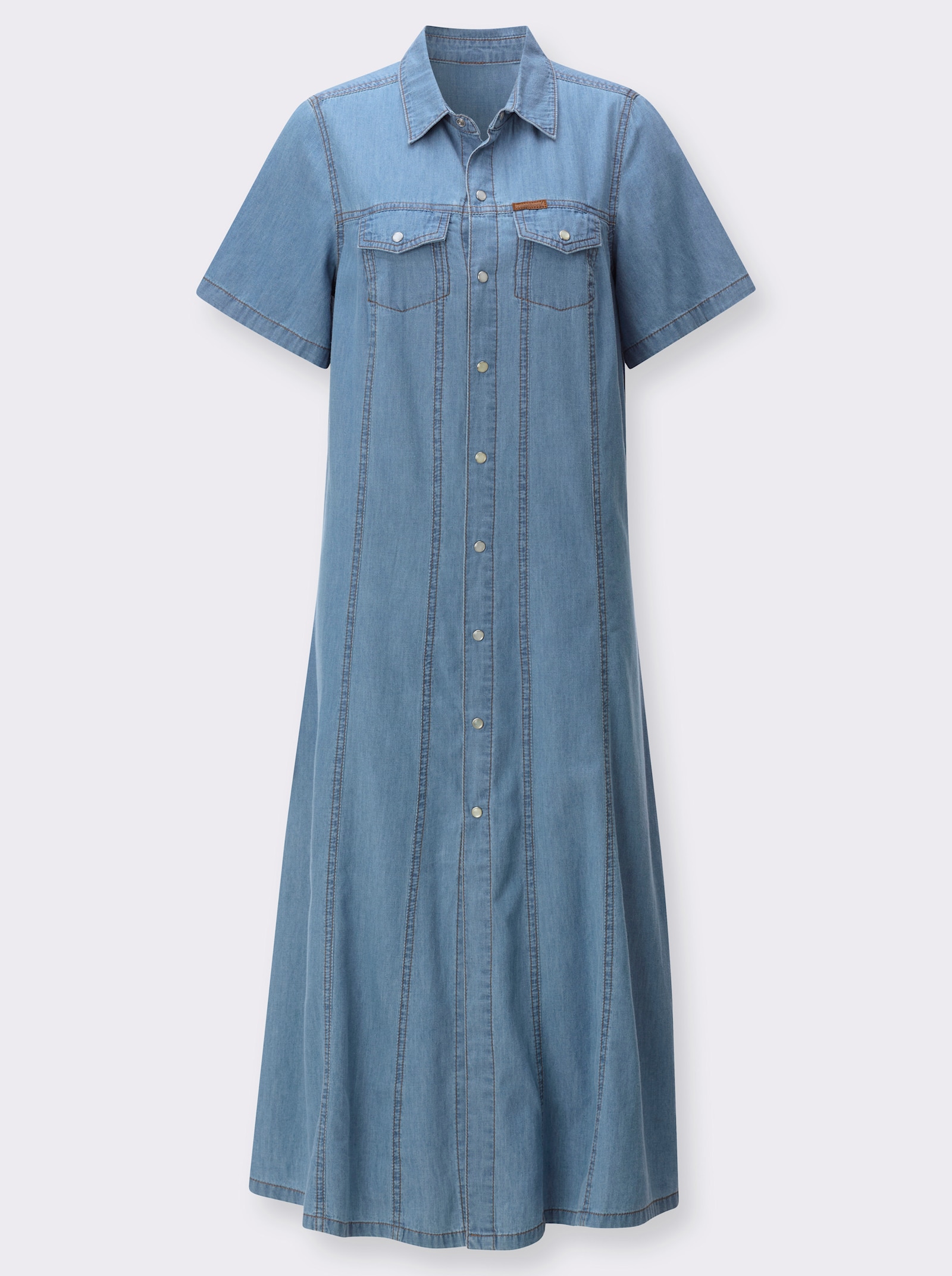 Jeanskleid in A-Form - blue-bleached