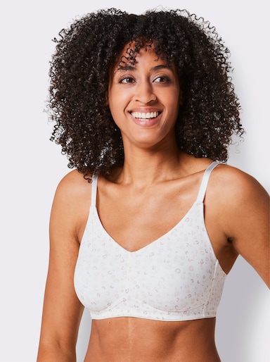 wäschepur Komfort-BH ohne Bügel - ecru-bedruckt