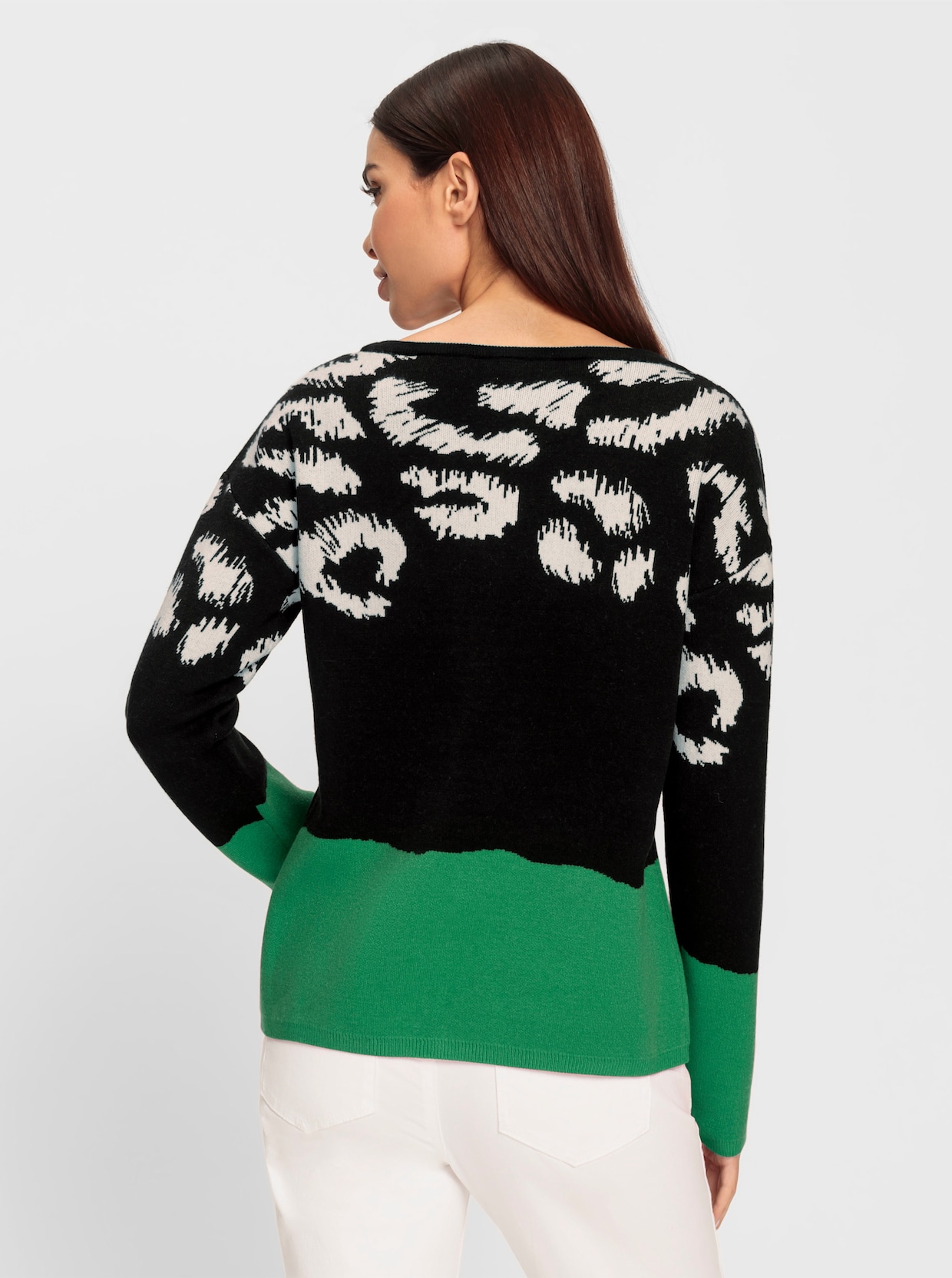 heine Pullover met lange mouwen - grasgroen/zwart gedessineerd