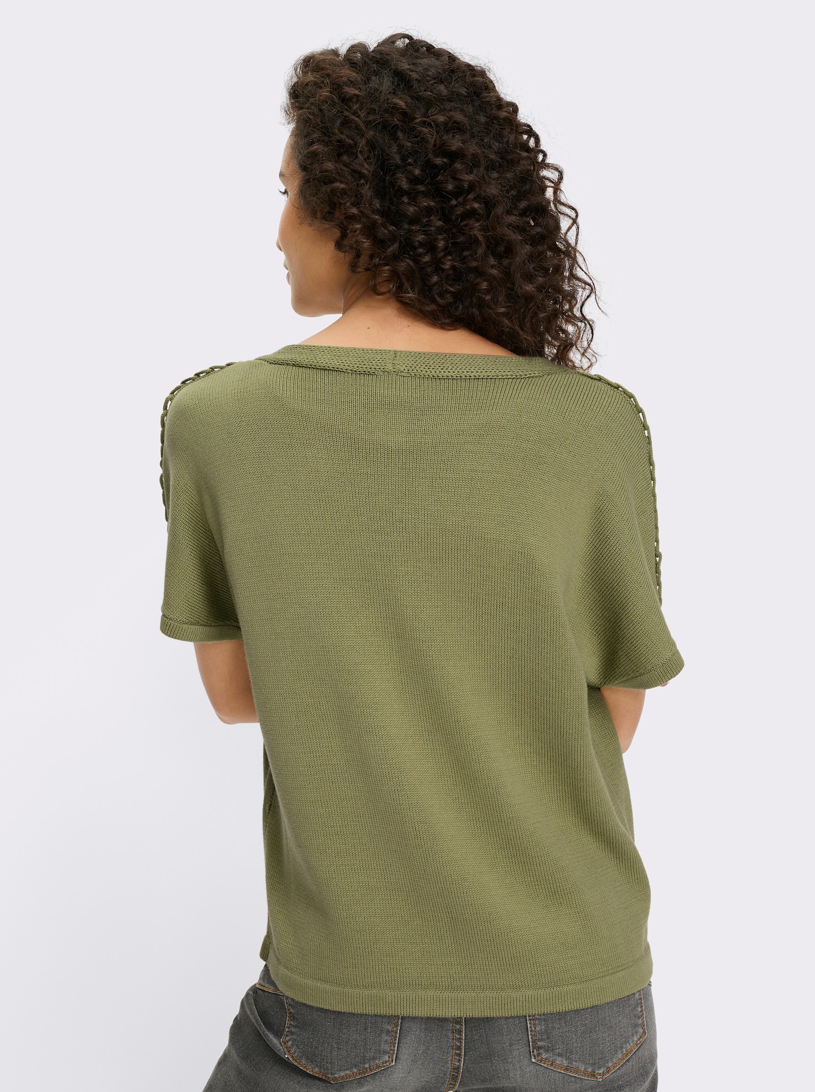 heine Strickjacke mit Flecht-Details - schilf