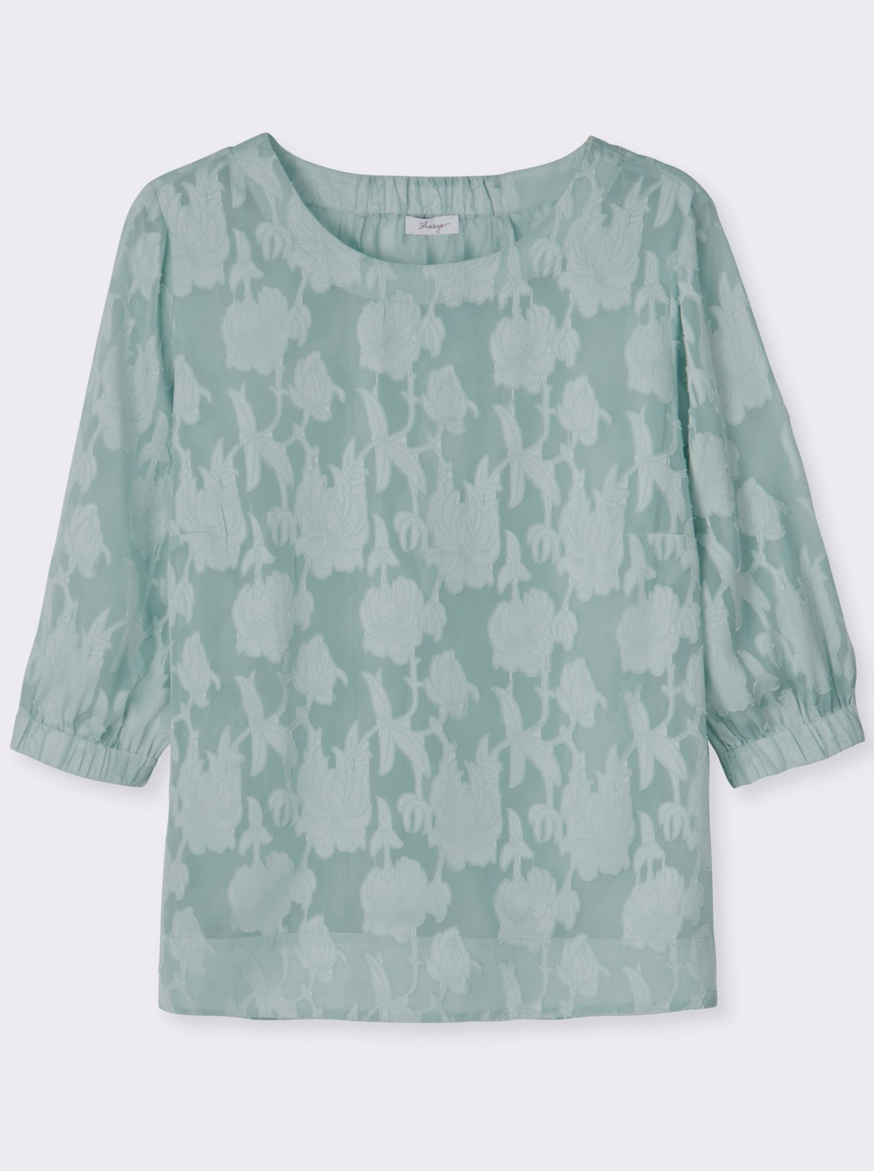 sheego Tunika mit Ausbrenner-Effekt - kalkmint