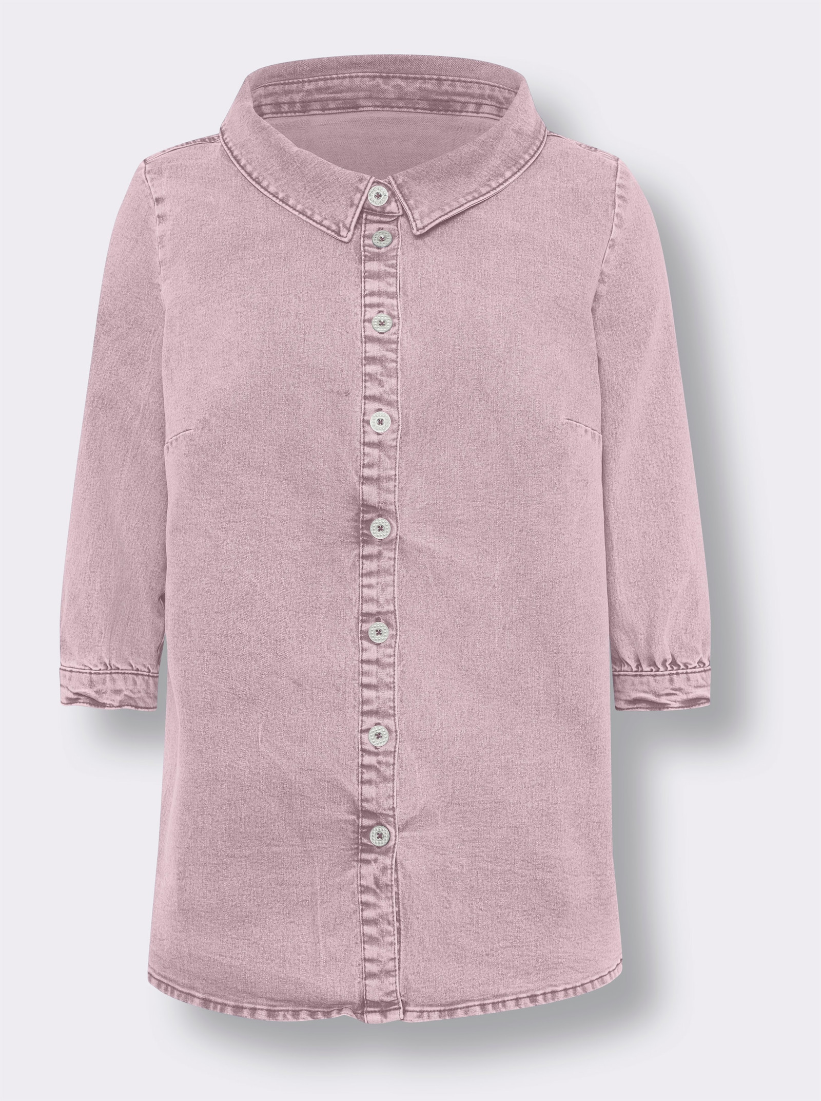 heine Jeansbluse in leichter Used-Waschung - rosé