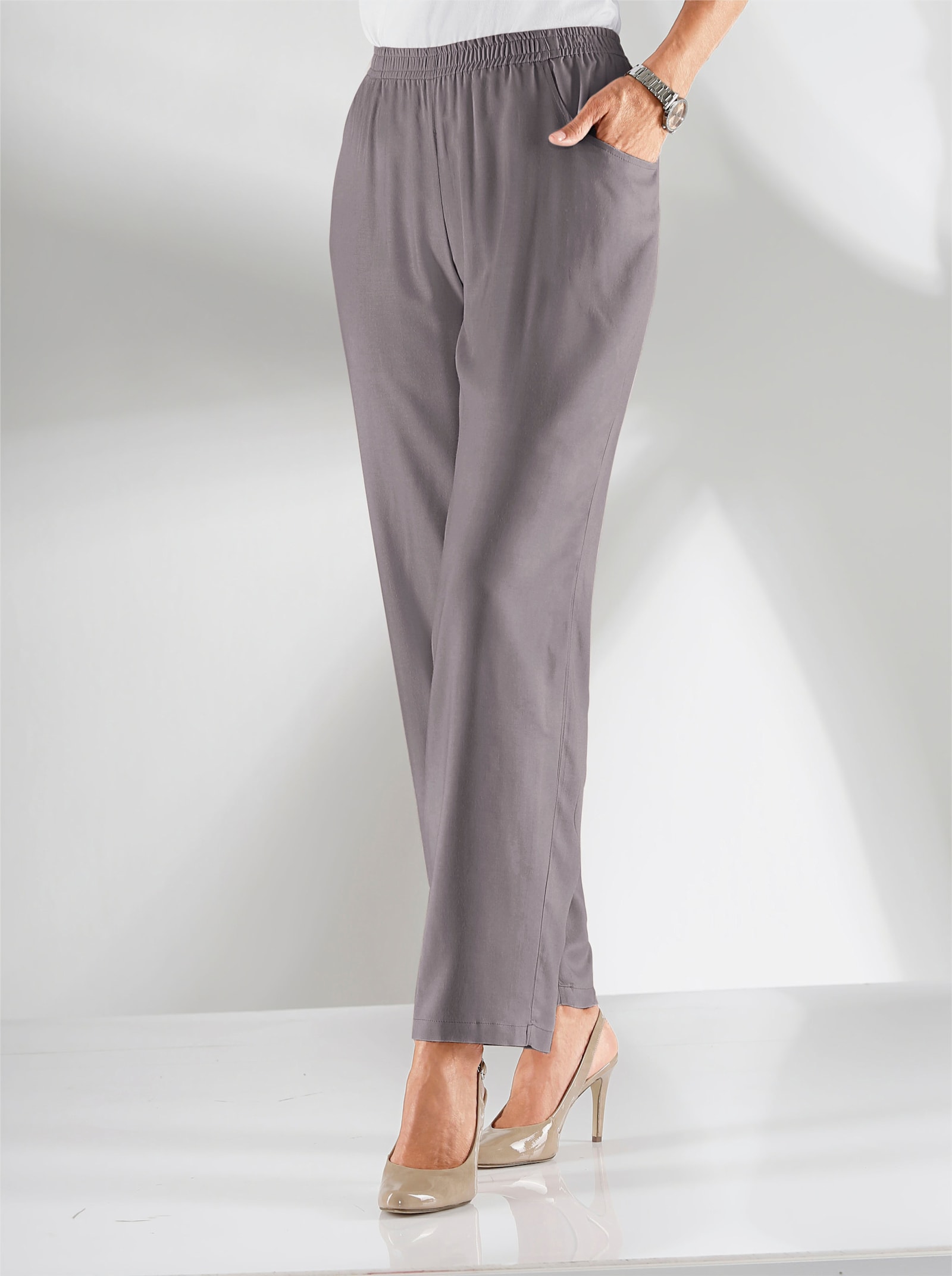 Comfortbroek met viscose - grijs
