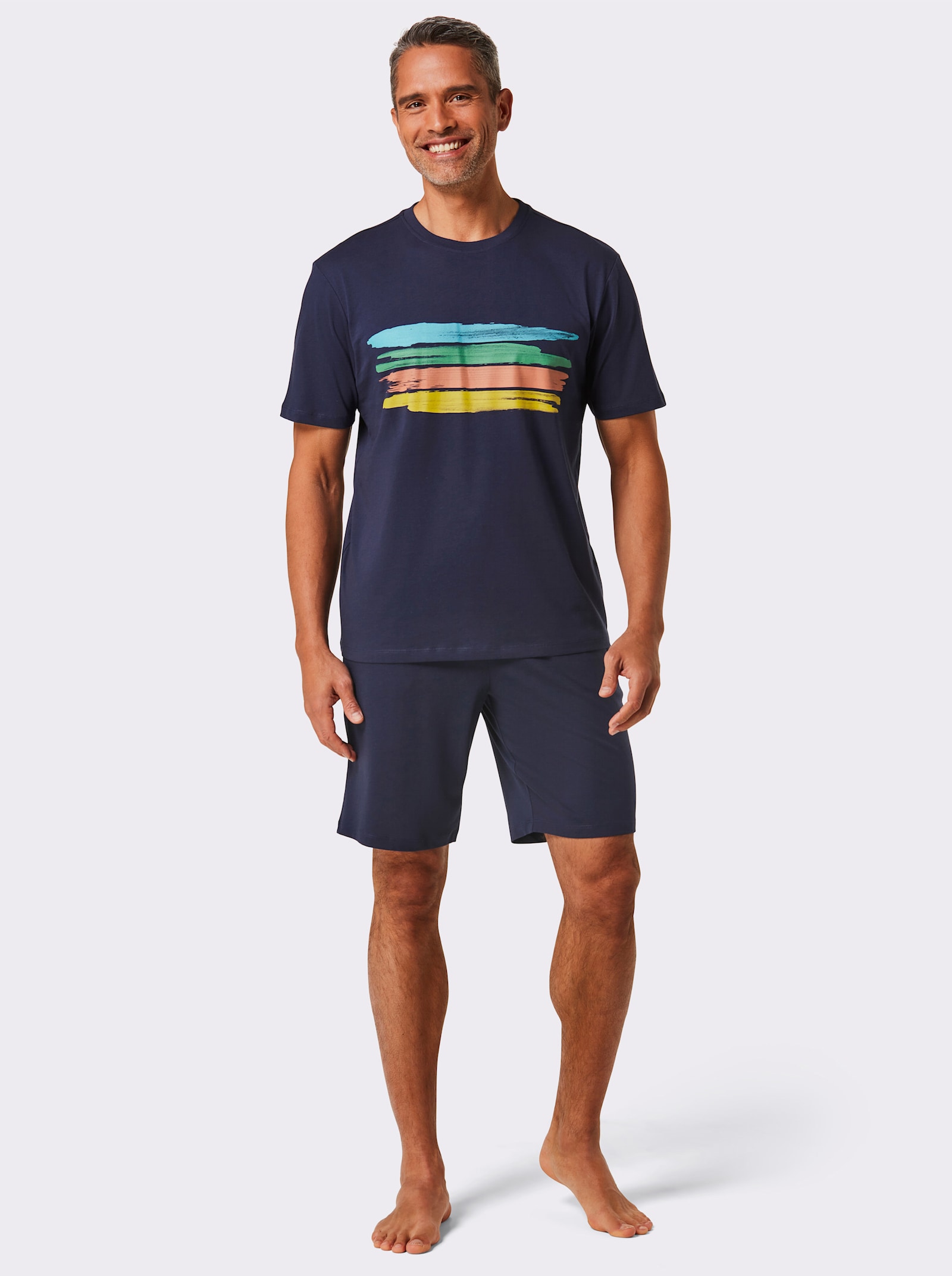 wäschepur men shortama - marine/oranje