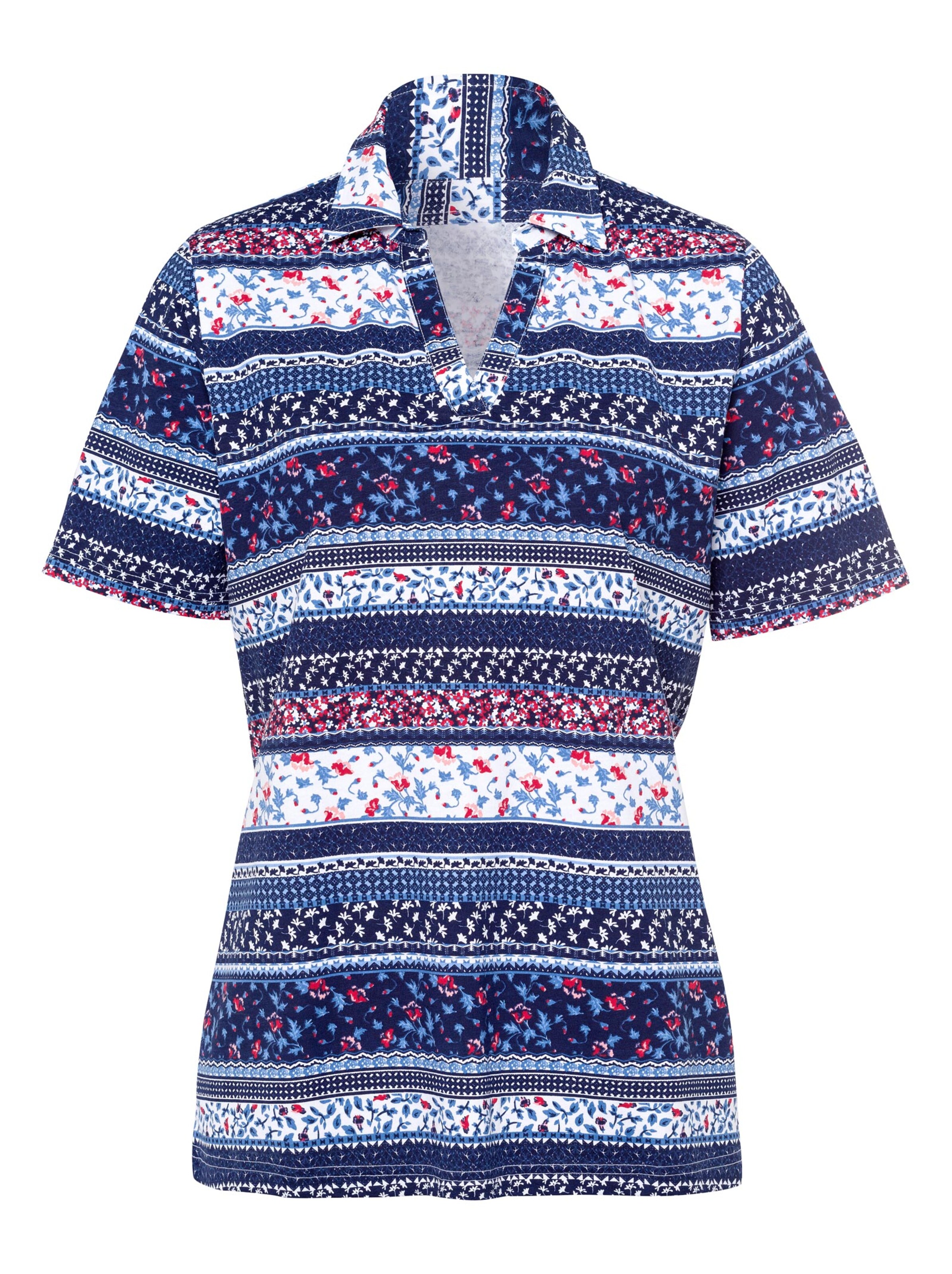 Poloshirt - nachtblau-bedruckt