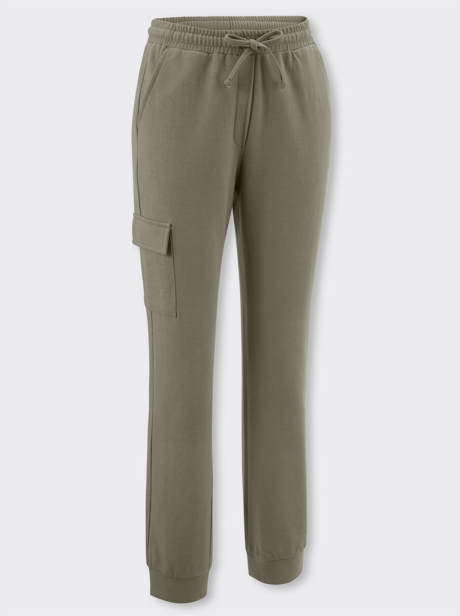 Sweathose in knöchelfreier Länge - khaki