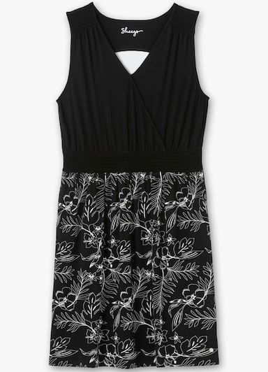 sheego Jerseykleid - schwarz-gemustert