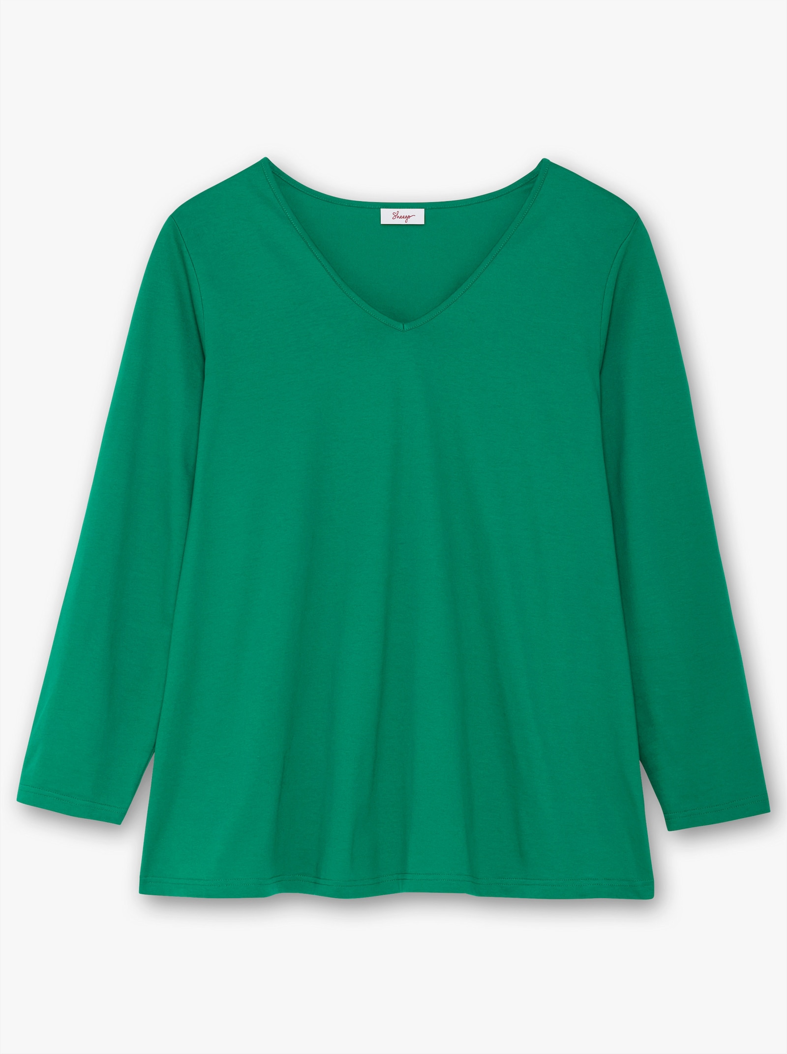 sheego Langarmshirt in leichter A-Linie - grün