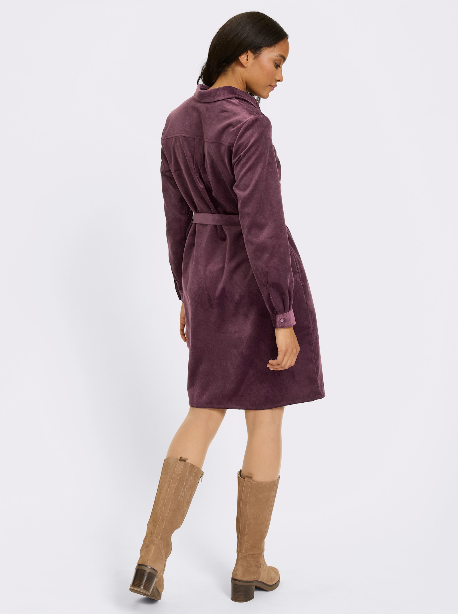 heine Freizeitkleid aus Feincord - burgund