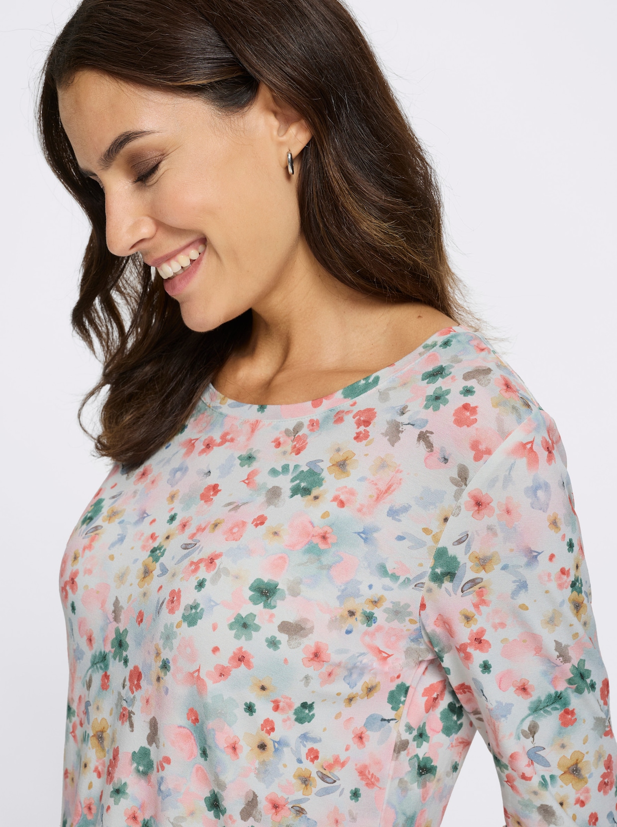 3/4-Arm-Shirt - ecru-flamingo-bedruckt
