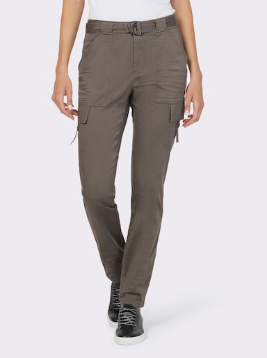 heine Cargohose mit Textilgürtel - dunkeltaupe