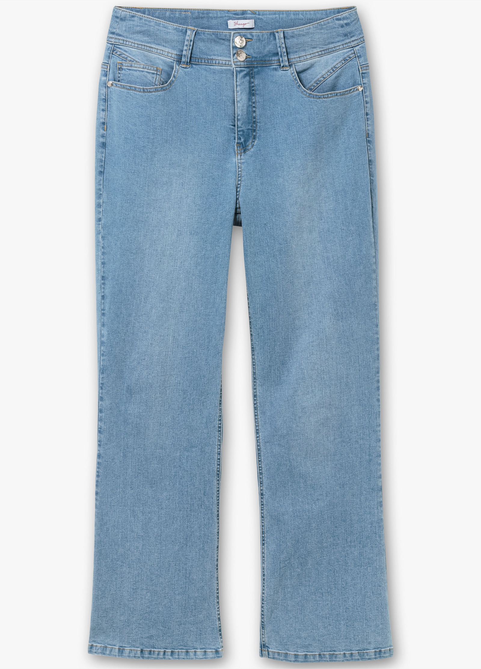 sheego Bootcut-jeans met high-waist-band - light blue-denim
