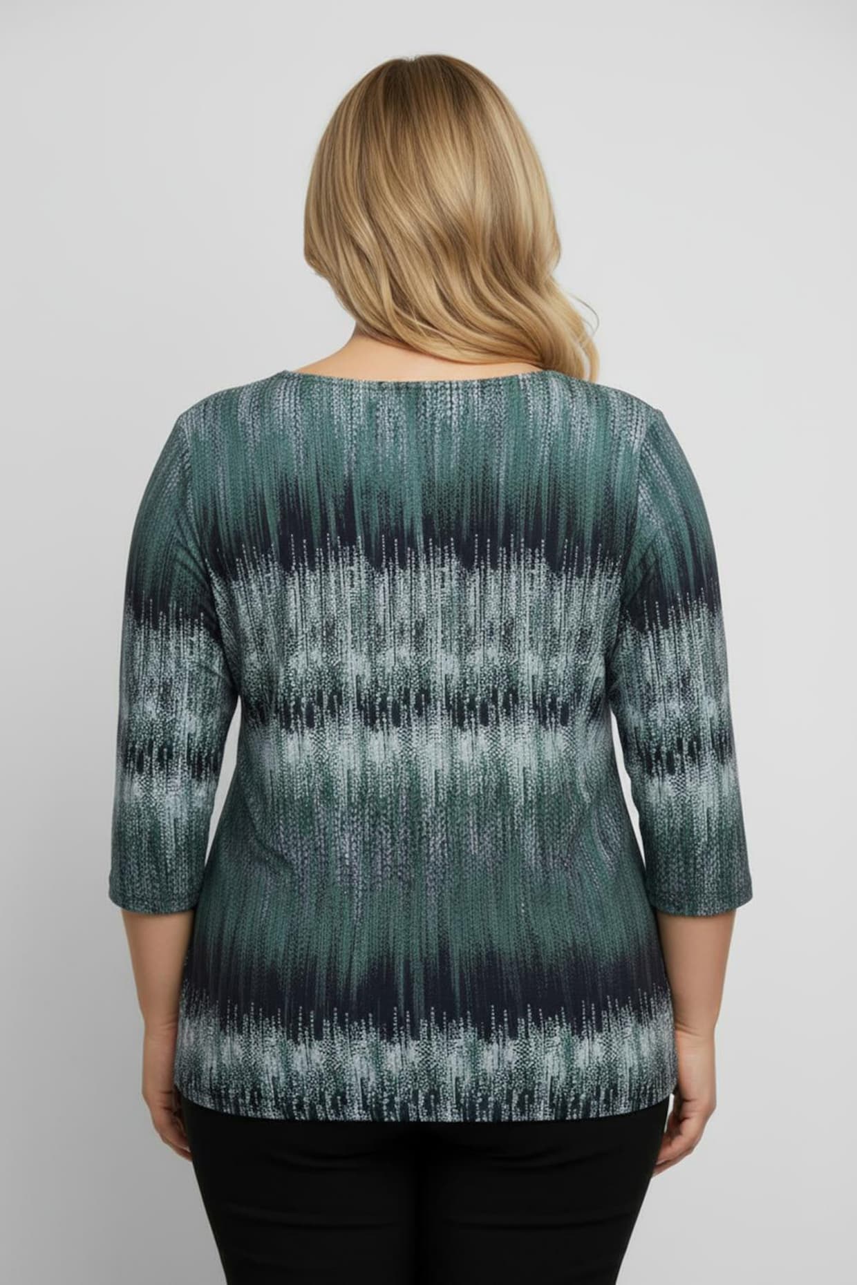 Rundhalsshirt mit 3/4-Ärmeln - marine-apfel-bedruckt