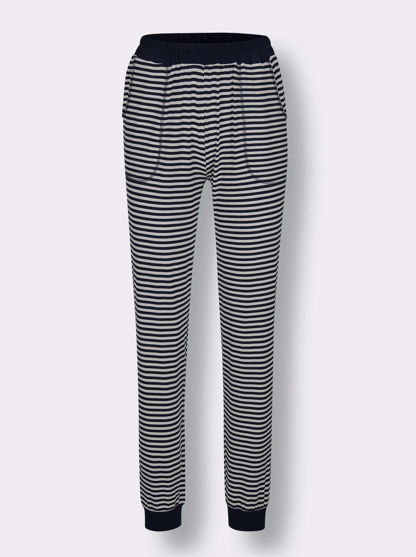 wäschepur Schlafanzug mit Ringelhose - marine-ecru